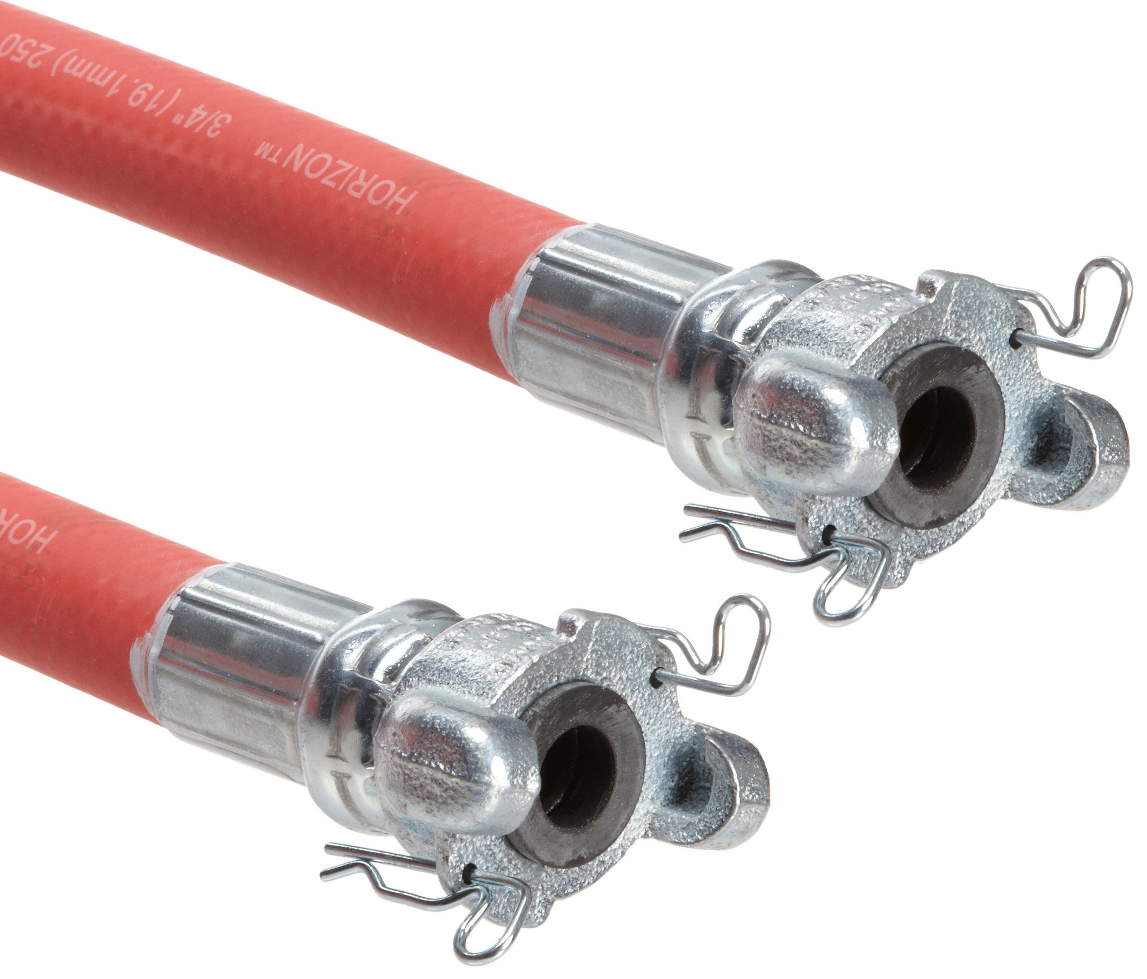 Goodyear Engineered Products Horizon 300 Red EPDM Jackhammer Hose Assembly, 3/4" Universal Coupler Connection, 300 PSI Maximum Pressure, 50' Length, 3