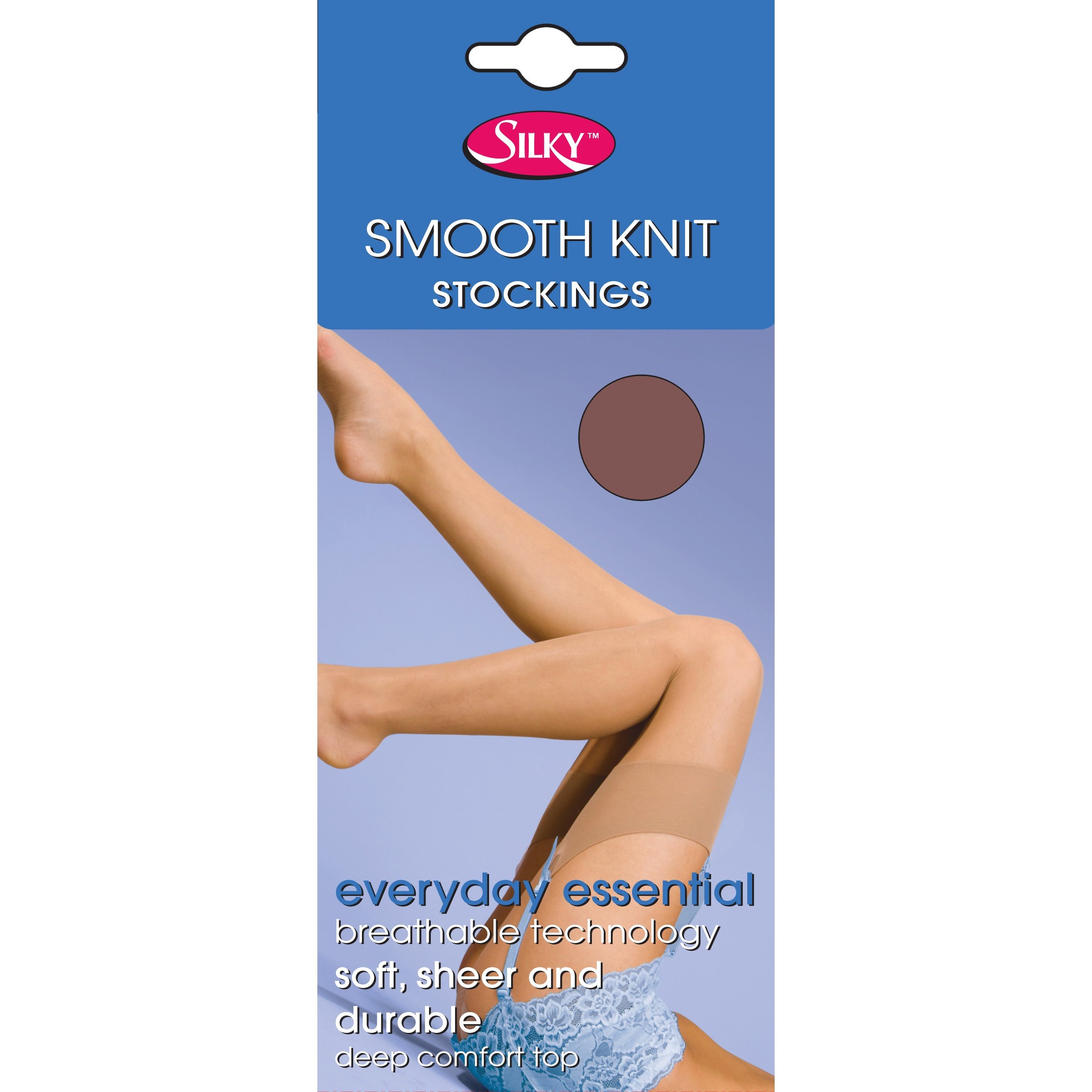 Silky Womens/Ladies Smooth Knit Stockings (1 Pairs) (Medium (5ft-5ft8”)) (Chiffon)