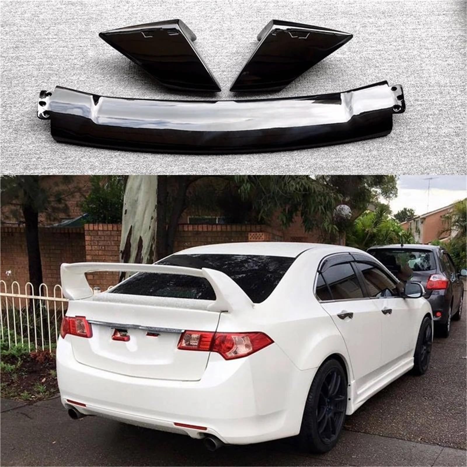 Spojlery tylne do samochodów Pasuje do Honda Accord ABS FD2 2008 2009 2010 2011 2012 2013 Spoiler Części Pokrywa bagażnika samochodu Tylne skrzydło Karoseria Spoiler(WHITE)