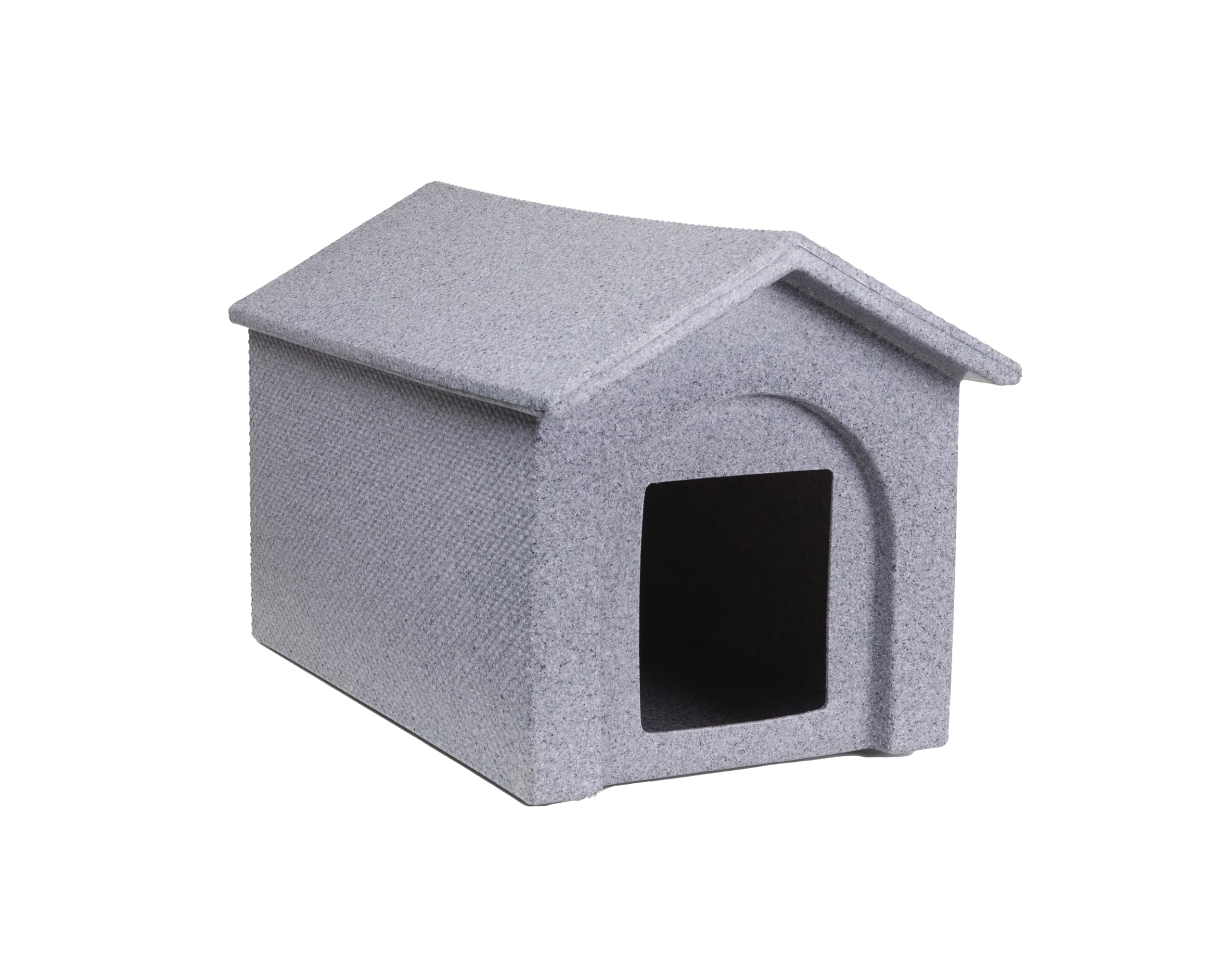 Kitty Kottage - Plastic Waterproof Cat House/Outdoor Cat Shelter/Den/Kennel - Made in Sheffield (UK) (Light Grey Granite, One Size)