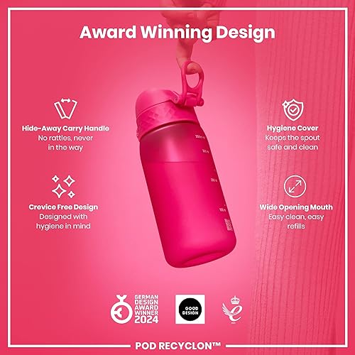 Miniatura 6 de Ion8 Botella de agua para niños, 11.8 fl oz12 onzas, a prueba de fugas, fácil de abrir, bloqueo seguro, apto para lavavajillas, sin BPA, asa de