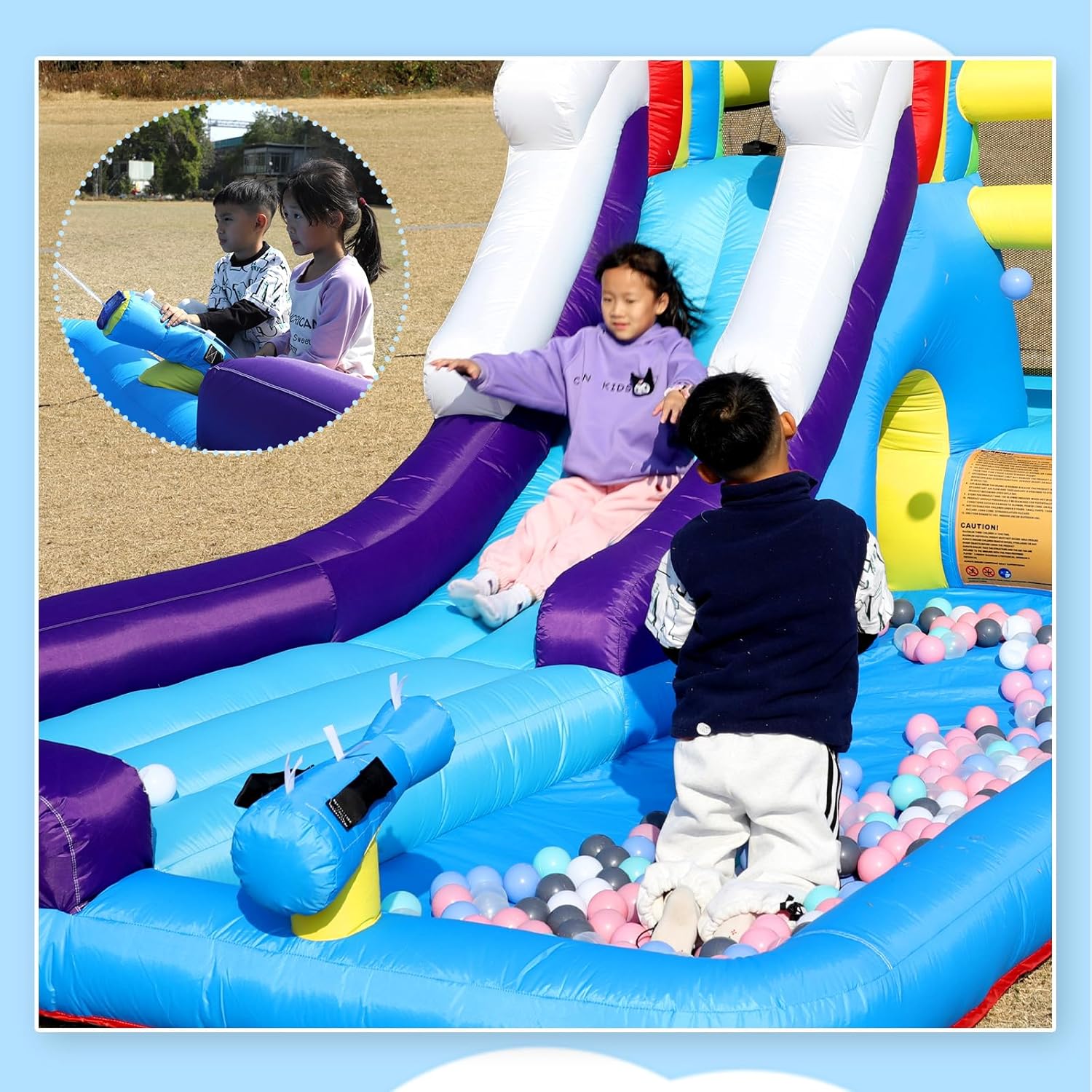 Inflatable Water Slide for Adults Kids 16FT, Giant Commercial Water Slide with Bigger Splash Pool/480W Blower, Blow up Adult Water Slide for Backyard Outdoor,16x7x6.8ft