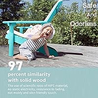 Vista 7 de YEFU Silla Adirondack de plástico resistente a la intemperie, sillas de patio con instalación fácil en 5 pasos, se ve exactamente como madera real