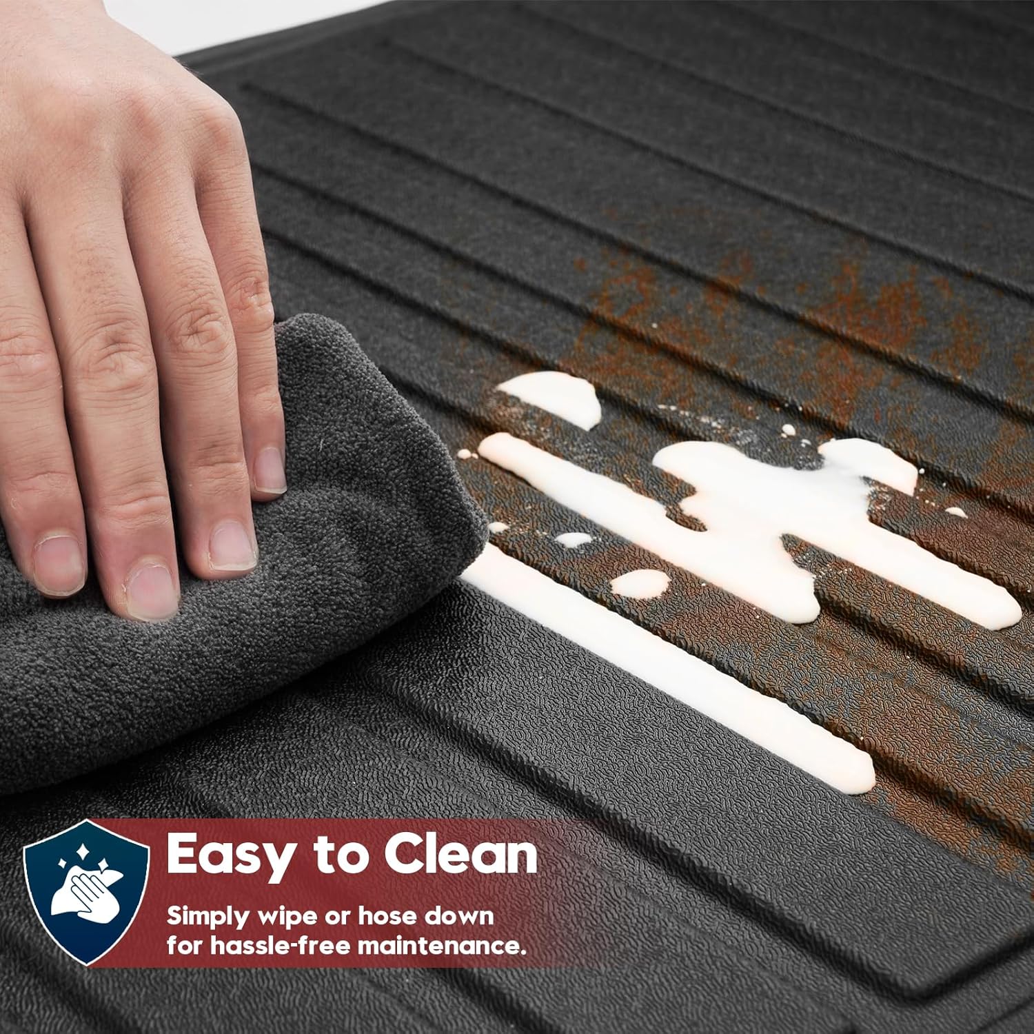 T TGBROS for Chevy Equinox Floor Mats 2025 2026 All Weather Floor Liners Cargo Liner for Chevrolet Equinox/GMC Terrain Accessories 4PCS Car Mats Set Non-Slip TPE Black(Not for EV) - Image 6