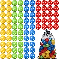 Vista 9 de Paquete de 80 pelotas de práctica de golf con vuelo limitado de 42 mm, pelota de entrenamiento de golf de plástico hueca con flujo de aire