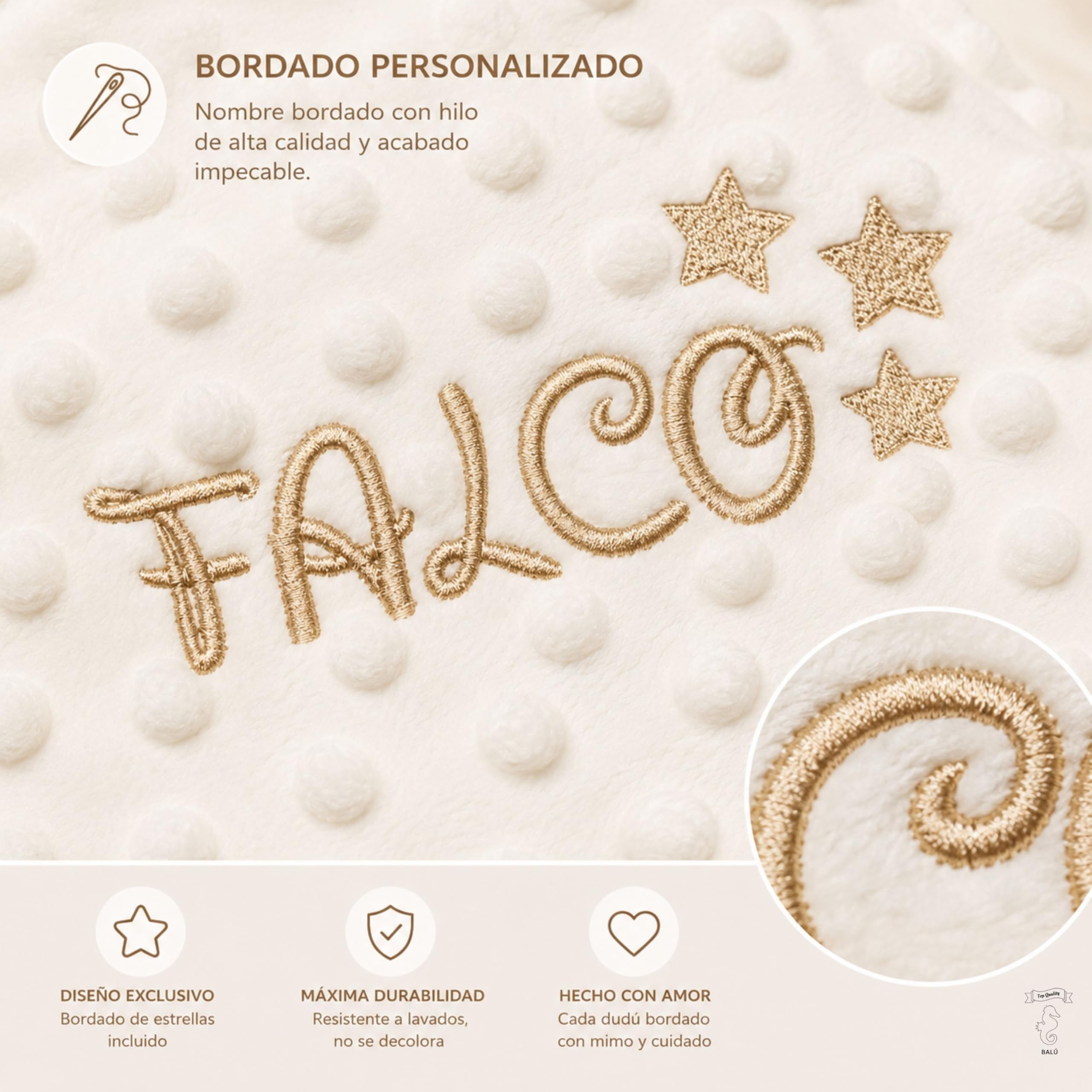 Balu Dudú Jirafa Personalizado con Nombre Bordado │ Doudou Bebé Minky Ultrasuave │ Manta de Apego para Recién Nacido │ Lavable a 30° │ Regalo Bebé Original Baby Shower Niño Niña (JIRAFA BEIGE)