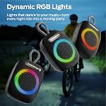 Monster S300 Portable Bluetooth Speaker, IPX7 Waterproof Wireless Bike Speaker with RGB Lights, Powerful Sound, 10H Playtime, Bluetooth 6.0, Bike Accessories, TWS, for Outdoors/Travel/Home, Black