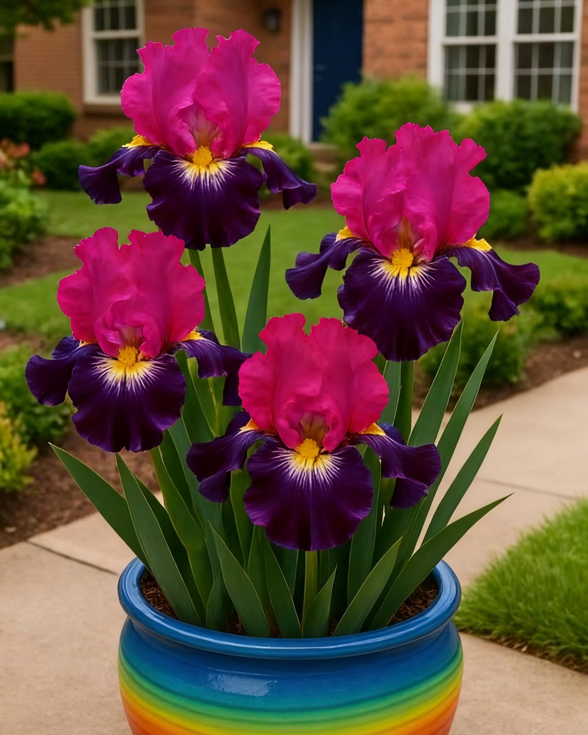 Decoración Exterior con Iris – Estilo Floral Refinado Que embellece terrazas y rincones Verdes del hogar