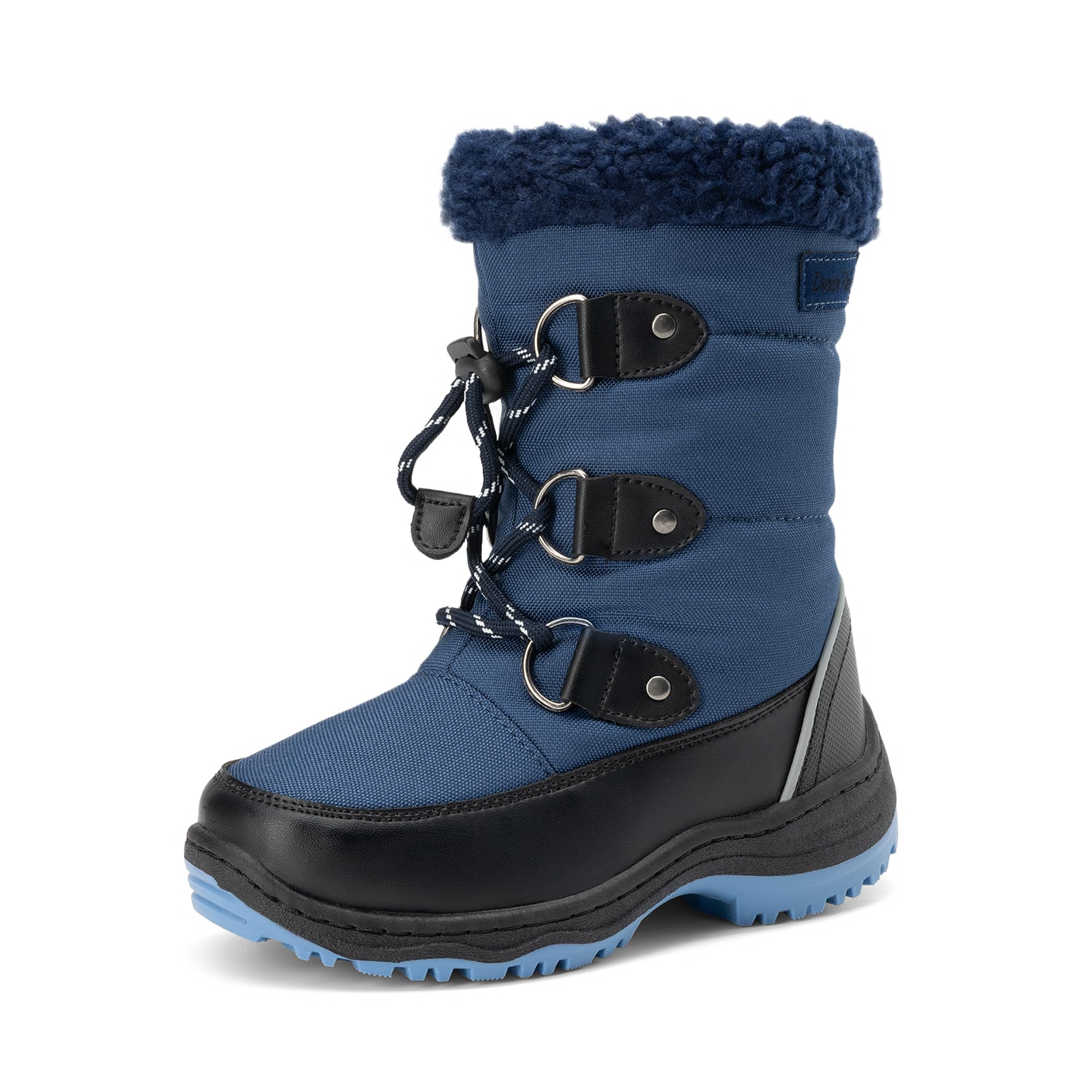 Boys Snow Boots Camouflage Slip Resistant Faux Fur Lined Winter Shoes for Little/Big Kid