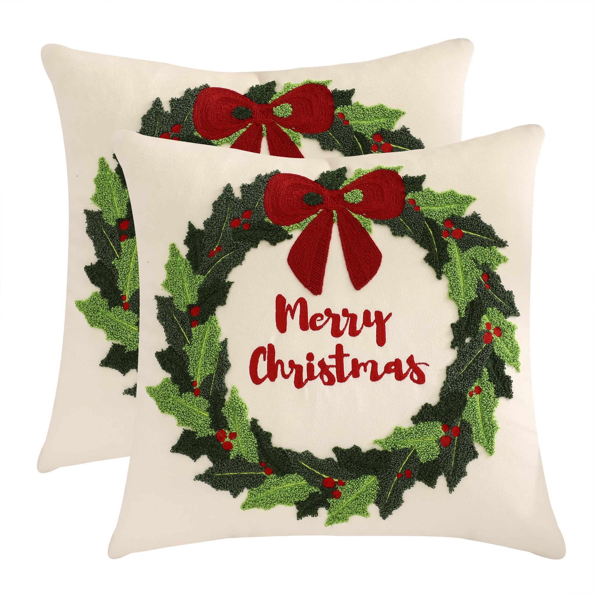 Housse de coussin velours Merry Christmas pour partager l'esprit de Noël en famille