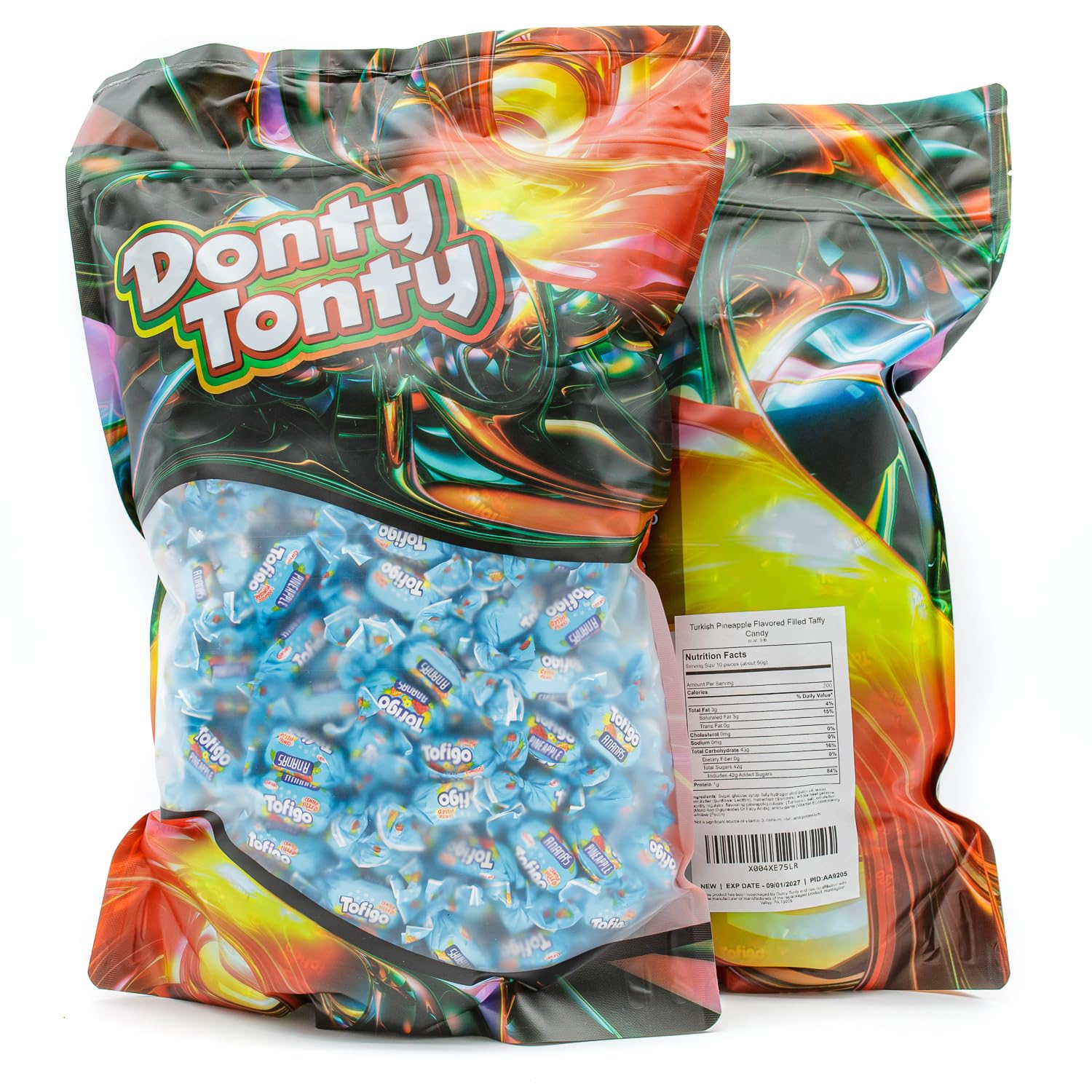 Pineapple Chewy Candy 5 lb – Fruit Filled Taffy with Soft Center Individually Wrapped