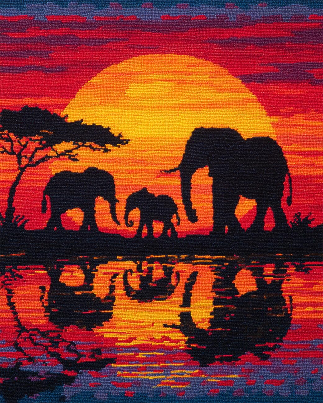 AxiangziK DIY Counted Cross Stitch Kits Cartoon Elephant 11CT 40x50cm
