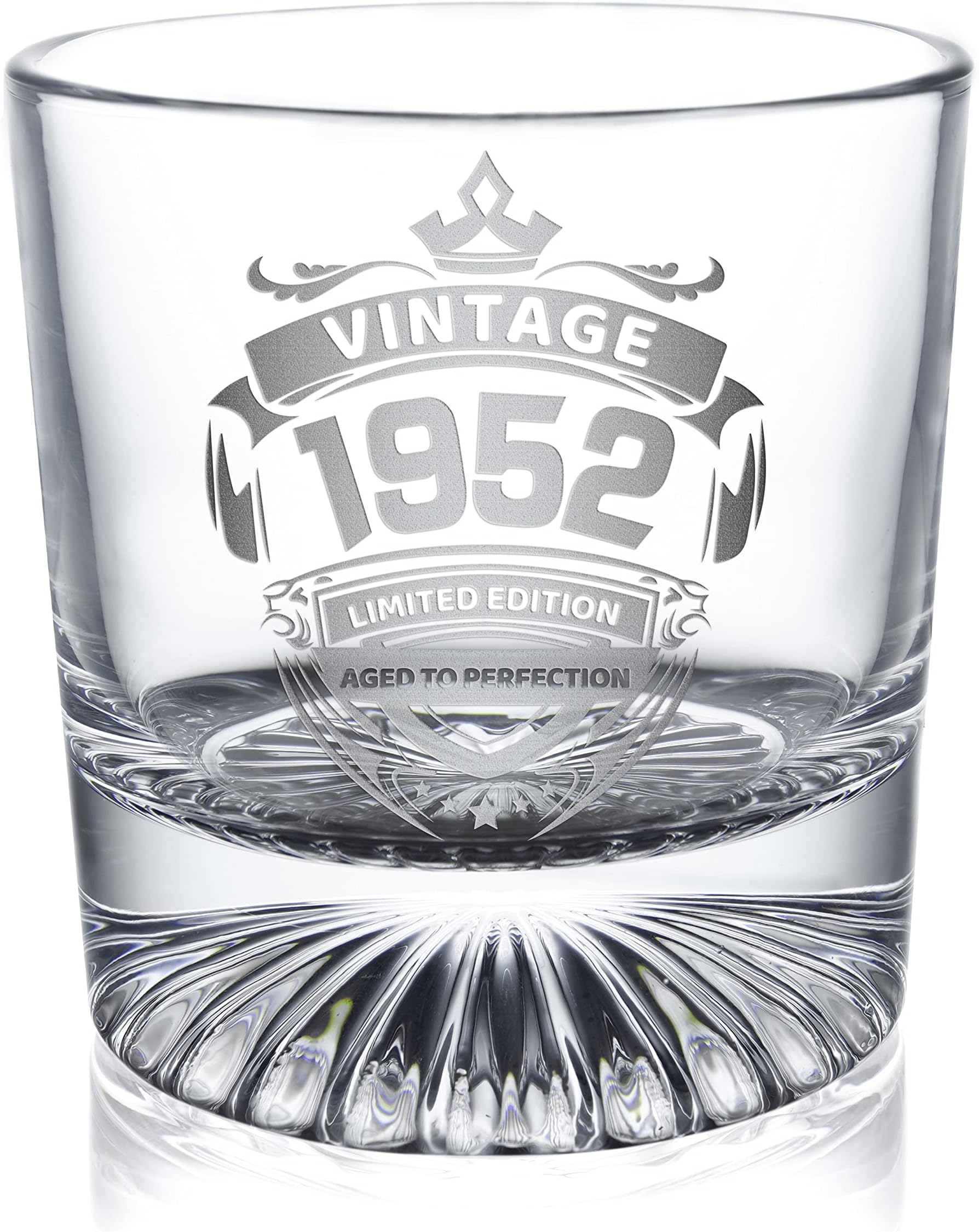 Amesser 70th Birthday Gifts for Fathers Day - Whiskey Rocks Glass 70 Year Old Funny Gift for Him, Dad, Grandpa, Husband, Brother, Friend, Coworkers, Present Ideas