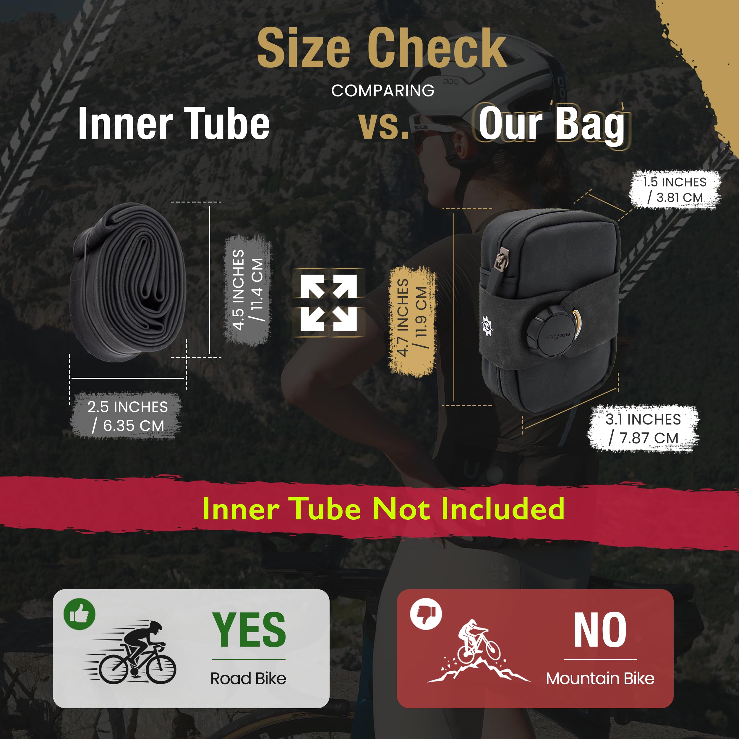 Lumiere & Co. Falcon Magnetic Saddle Bag – 0.37L | 5"x 3"x 1.5" | Sleek Minimalist Design, Fast Magnetic Buckle Attachment | Cycling Bike Bag (Black, Small)