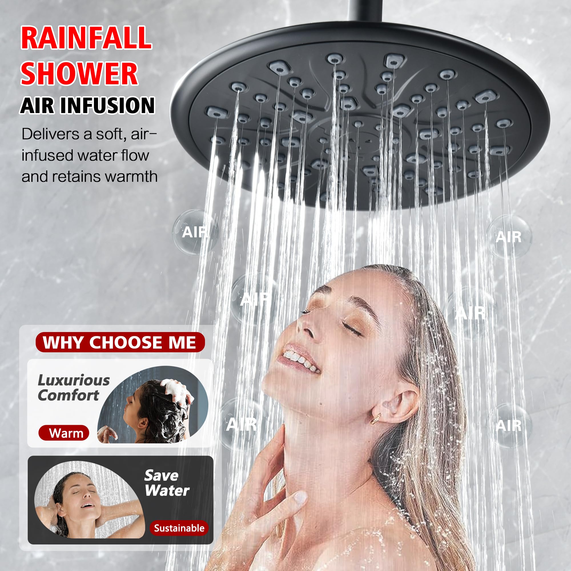 Sumerain Matte Black Shower System -8 Sumerain Matte Black Shower System -8