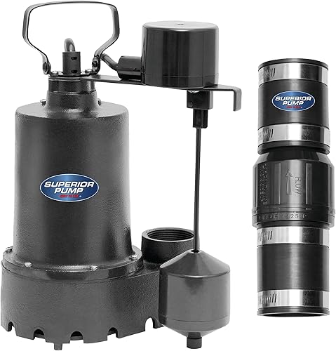 Vista 7 de Bomba para sumidero Superior Pump 1/3 HP de hierro fundido, descarga lateral con interruptor flotador vertical, 92341