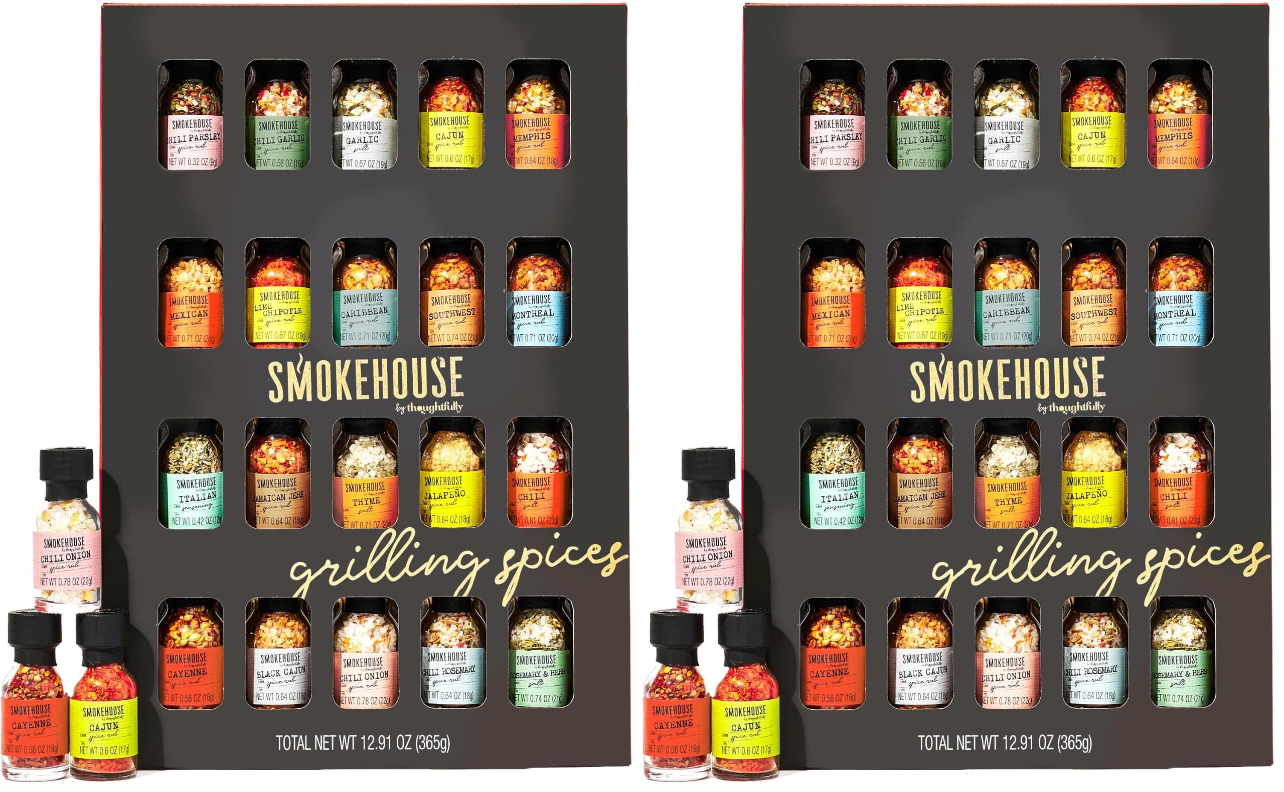 Thoughtfully Set de Regalo de Especias BBQ con 20 Condimentos para Barbacoa (Paquete de 2)