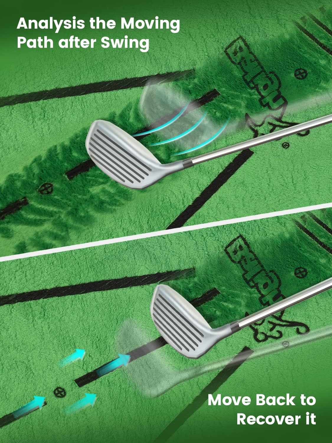 Portable Golf Training Mat,FUNJUMP Golf Practice Hitting Aid for Swing Detection Batting, Velvet Golf Mat with Shock Absorbent Rubber Base, for Indoor Outdoor with Bag (12"X24") : Sports & Outdoors
