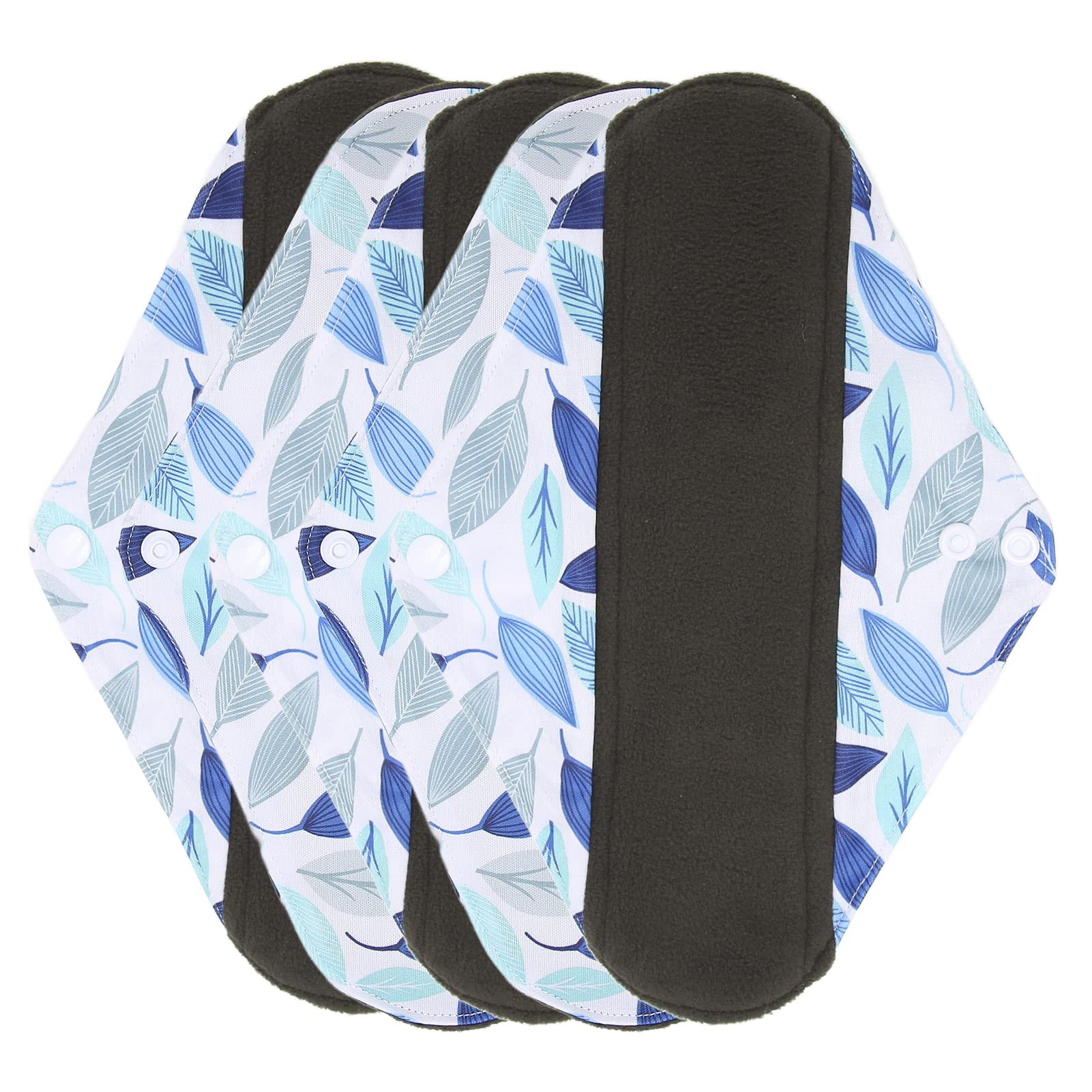 Washable Feminine Pads, Strong Water Absorption Reusable Menstrual Pads Skin Friendly Snap Button for Women Menstrual Period(G57)