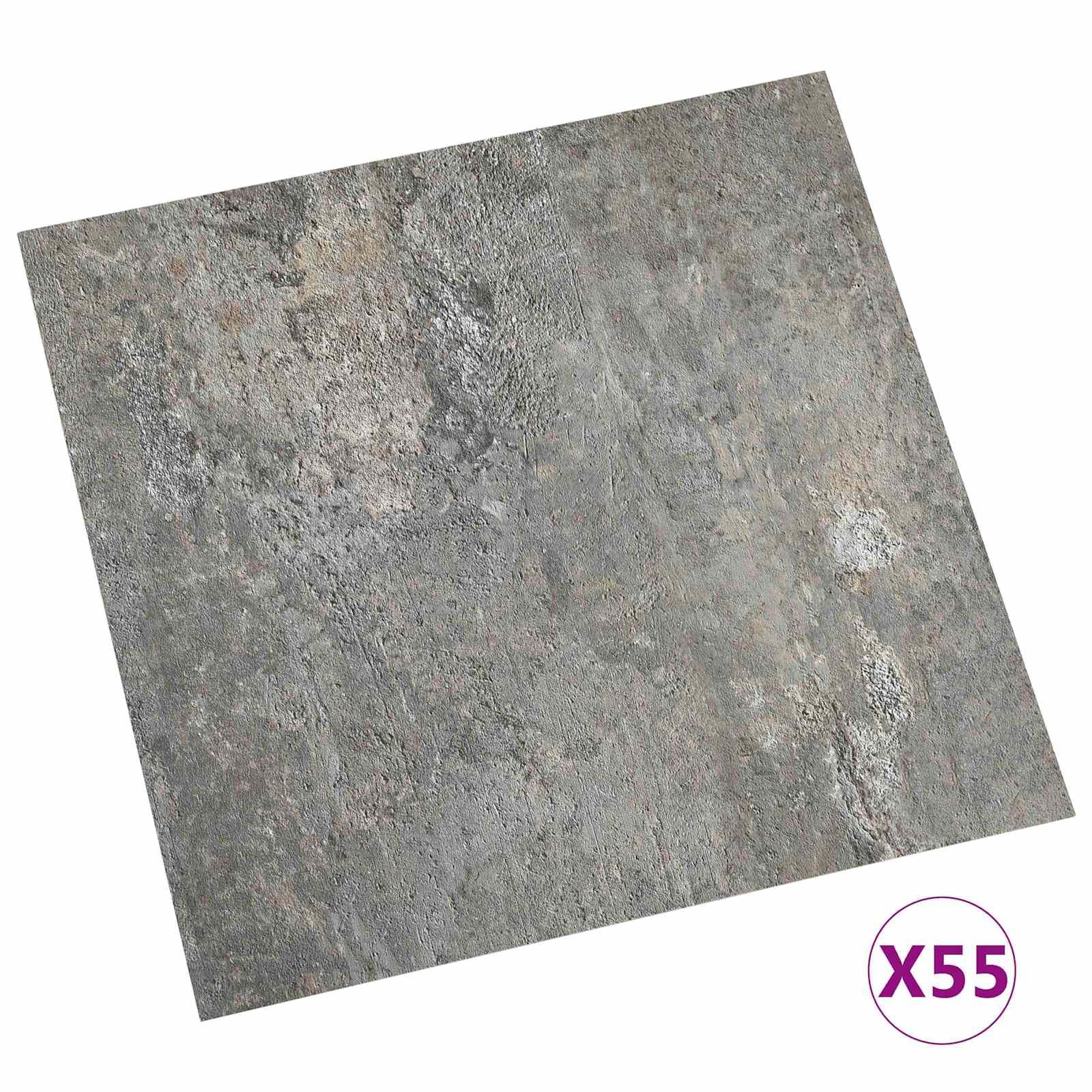Deski podłogowe PCW, ściana kamienna, samoprzylepna, 5,11 m², 55 sztuk, kwadratowe, 30,5 x 30,5 cm, antypoślizgowa wykładzina podłogowa do salonu, kuchni, korytarza, renowacji z izolacją i