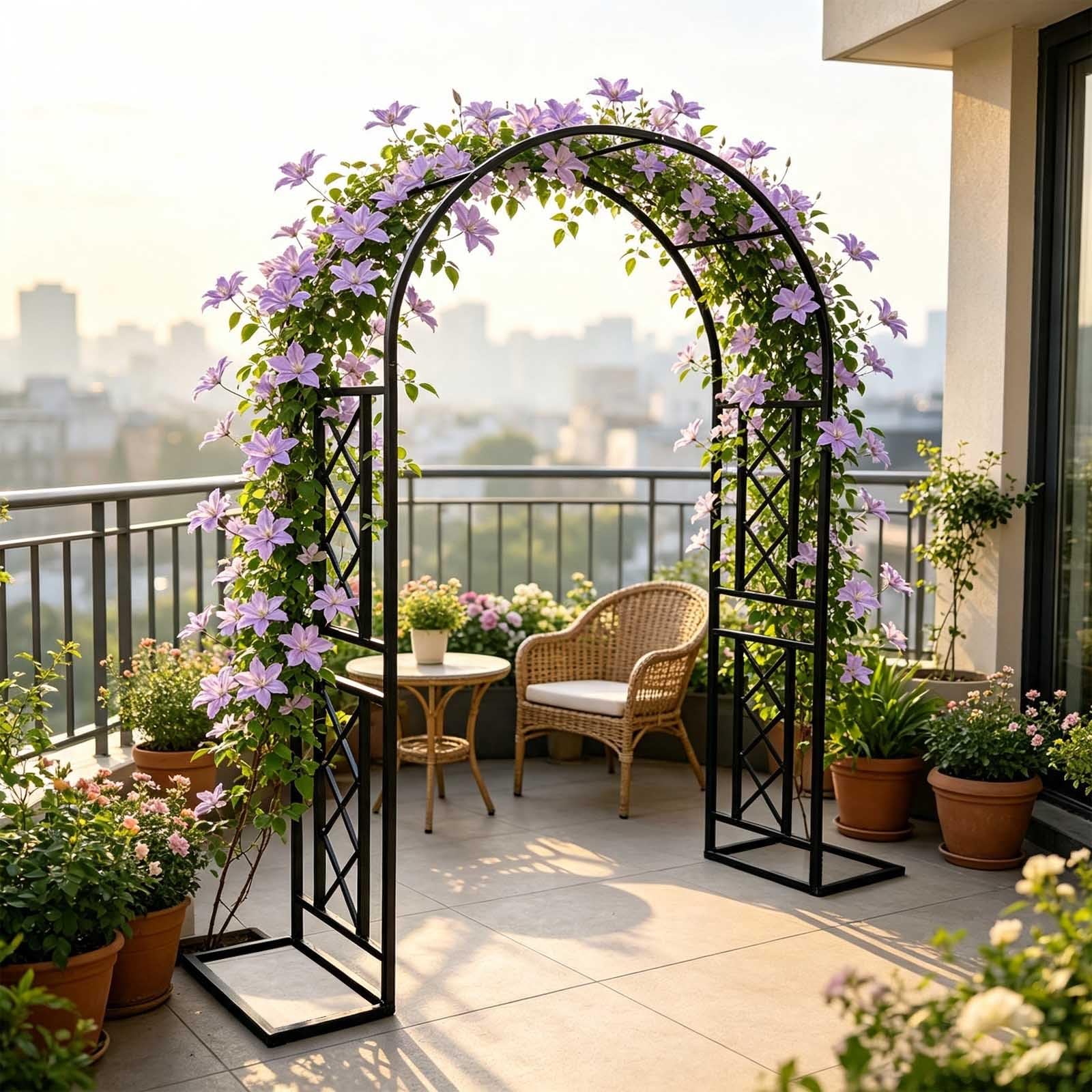 Arcos metálicos para jardín, enrejados, Arcos para Rosales, pérgolas