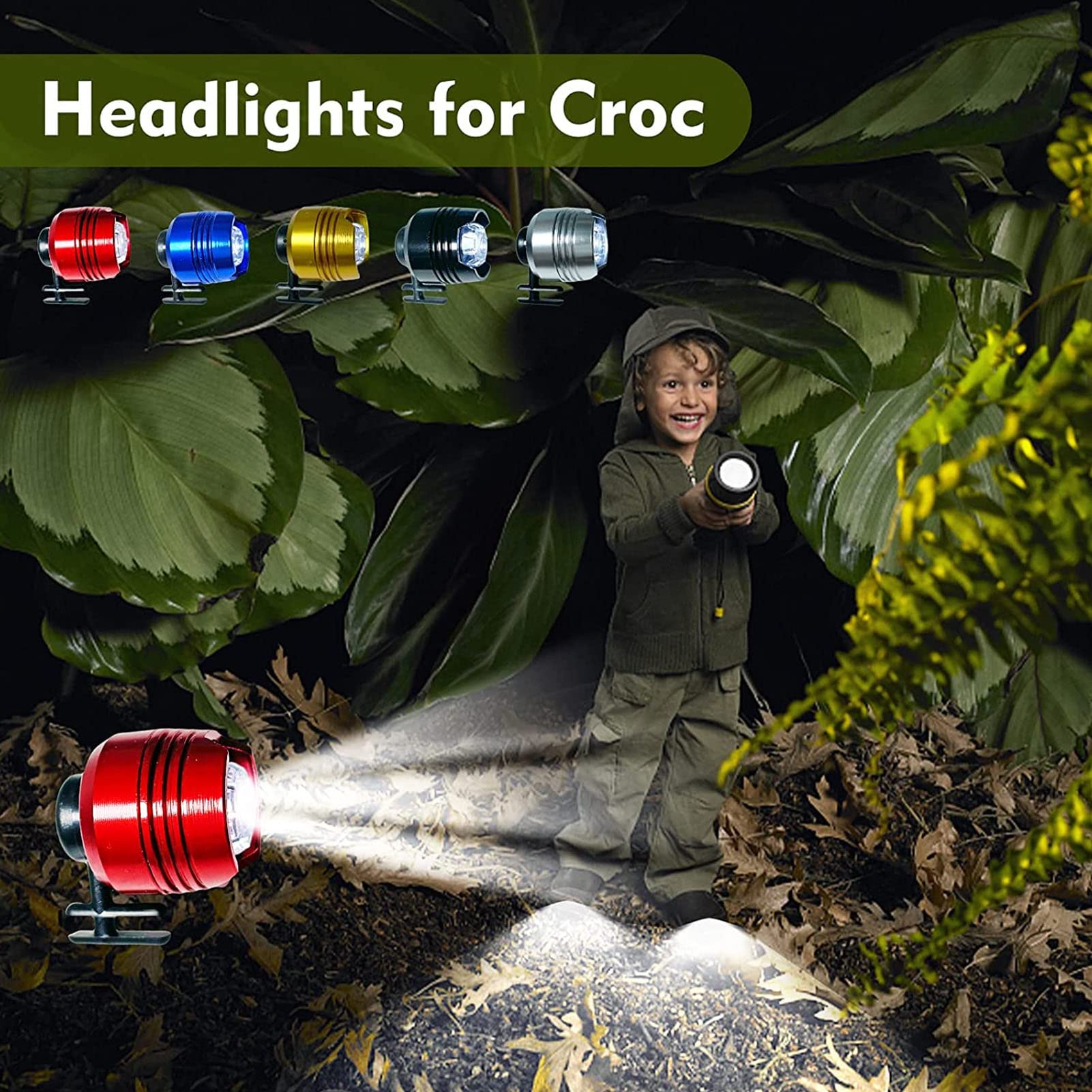 Reflektory dla Croc, 2 szt. Światła LED IPX5 Wodoodporne Buty Zawieszki świetlne 75 Godzin Świecą w Ciemności Dekoracyjne LED Drewniaki Buty Lekkie na Spacery z Psem, Kempingu (Czerwony)