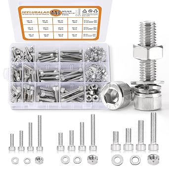 448 Pcs M5 M6 M8 Hex Socket Head Cap Screws Kit, 16/20/30/40mm Metric Bolts