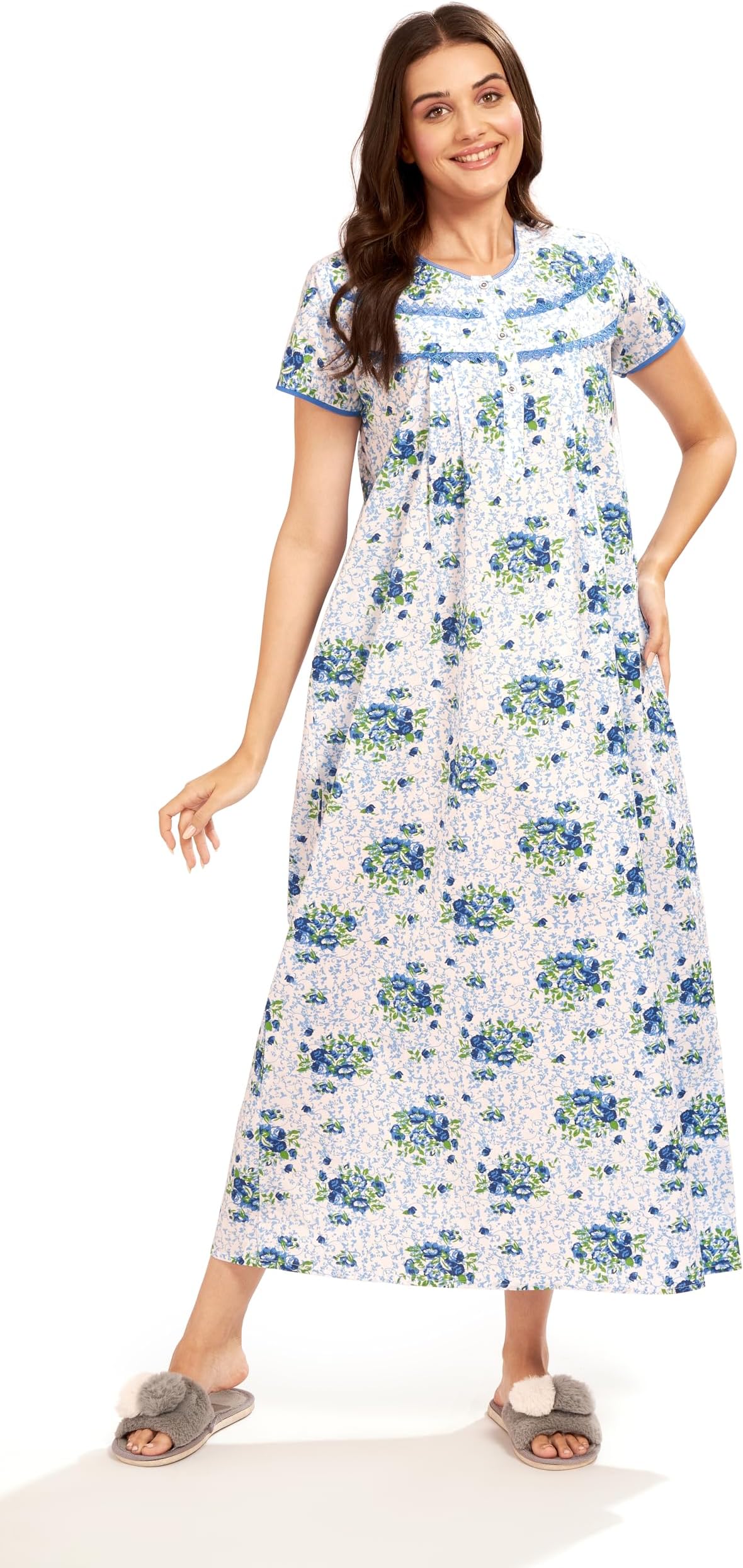 Women's Cotton Printed� Maxi Nighty
