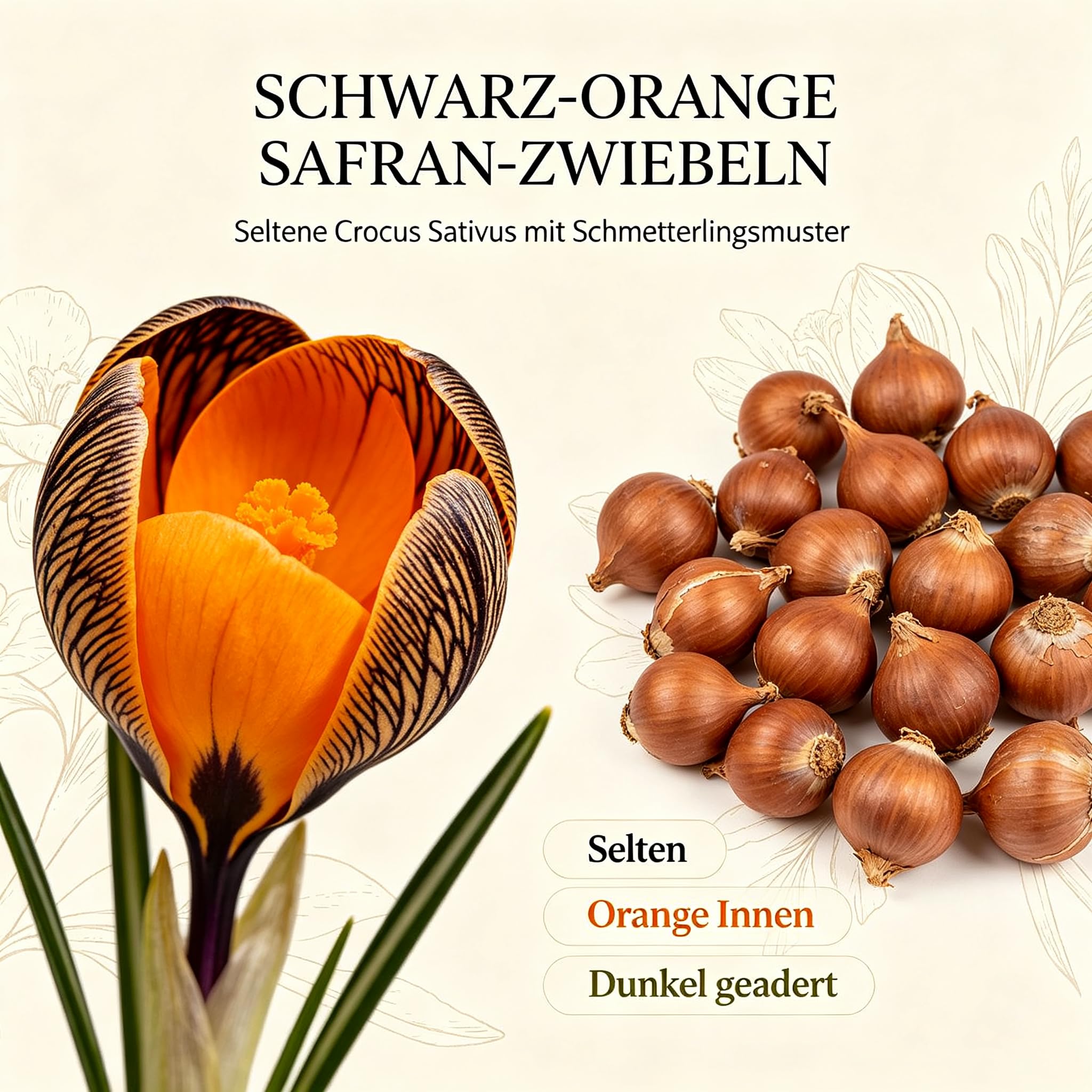 Einzigartige Safranzwiebeln| Frostresistent,Pflegeleicht,Für Alle Arten von Gärten-15Knolle-A