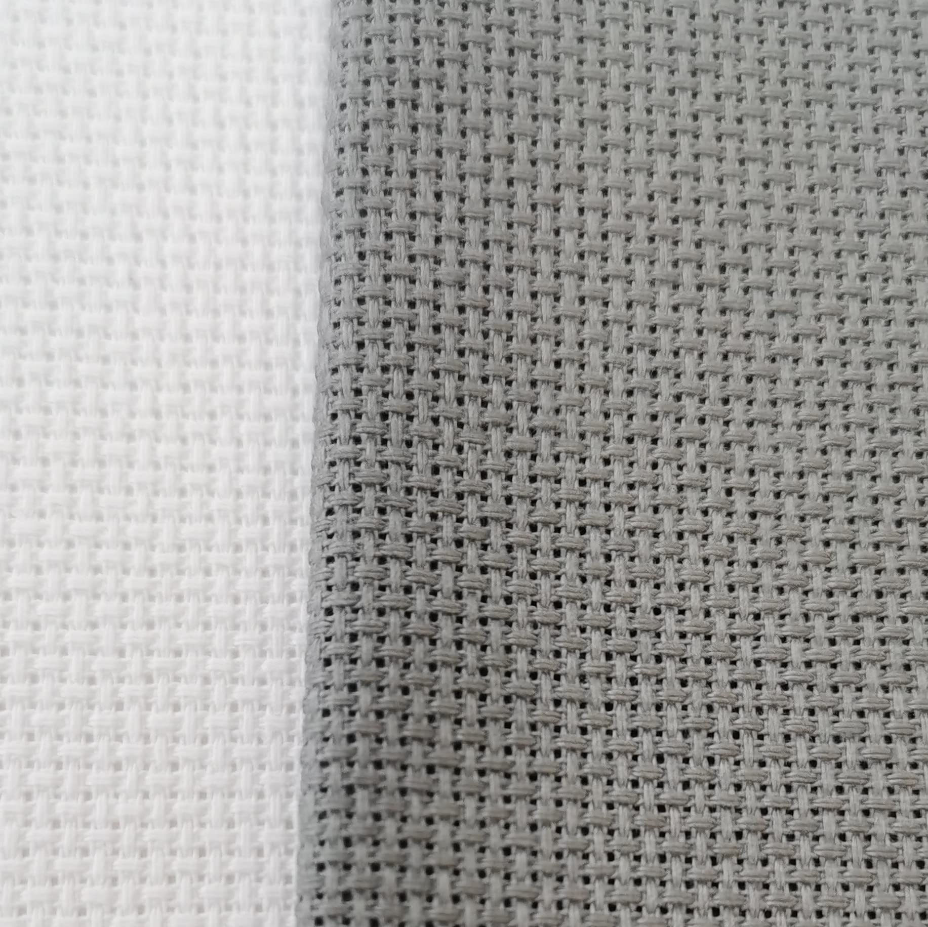 Baumwollstoff, Kreuzstichstoff, 48,3 x 71,1 cm, 18 Karat, Antikweiß, Grau