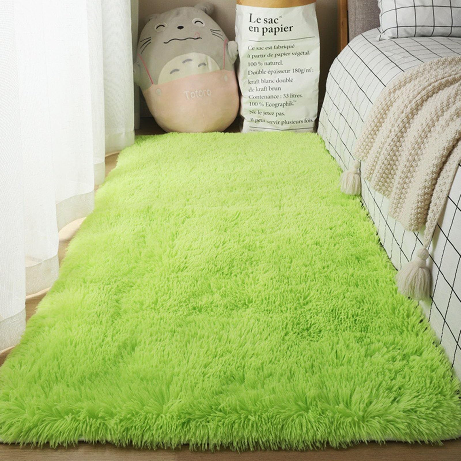 Tapis salon shaggy longs super doux 110x200cm haute densité moderne