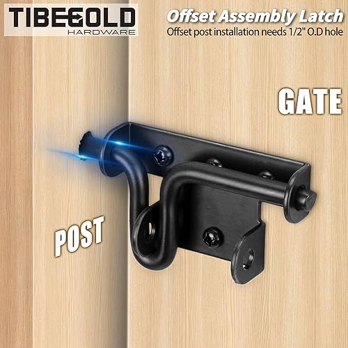 Miniatura 6 de Pestillo de puerta de perno deslizante con orificio para candado, cerrojo deslizante de alta resistencia para valla de madera, pestillos deslizantes