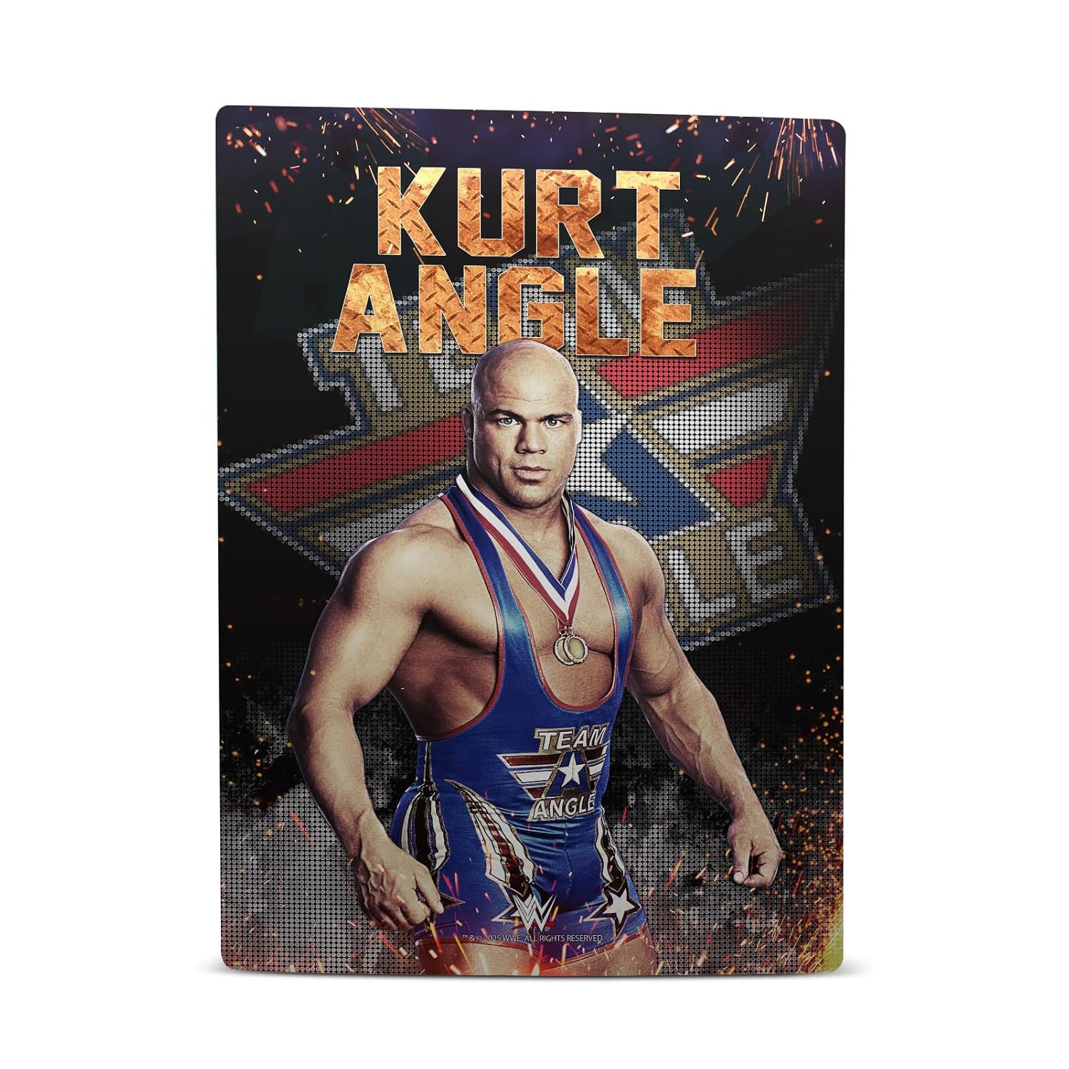 Head Case Designs Officially Licensed WWE LED Image Kurt Angle Vinyl Faceplate Sticker Gaming Skin Decal Cover Compatible With Sony PlayStation 5 PS5 Digital Edition Console