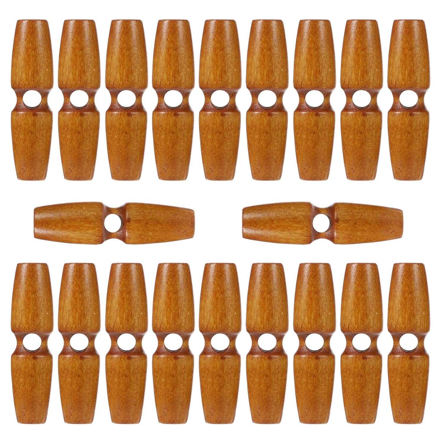 Bhavya Enterprise Toggle Buttons Wood Horn Toggle Cost Buttons Oval Shape Wooden Sewing Buttons for Coats Sweater DIY Crafts Decor (20)