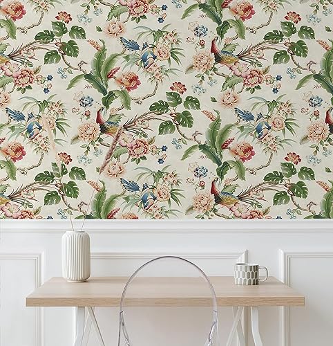 Vista 223 de Surface Style - Papel tapiz para despegar y pegar, papel tapiz floral para dormitorio, tocador, cocina, autoadhesivo, vinilo, cobertura de 30.75