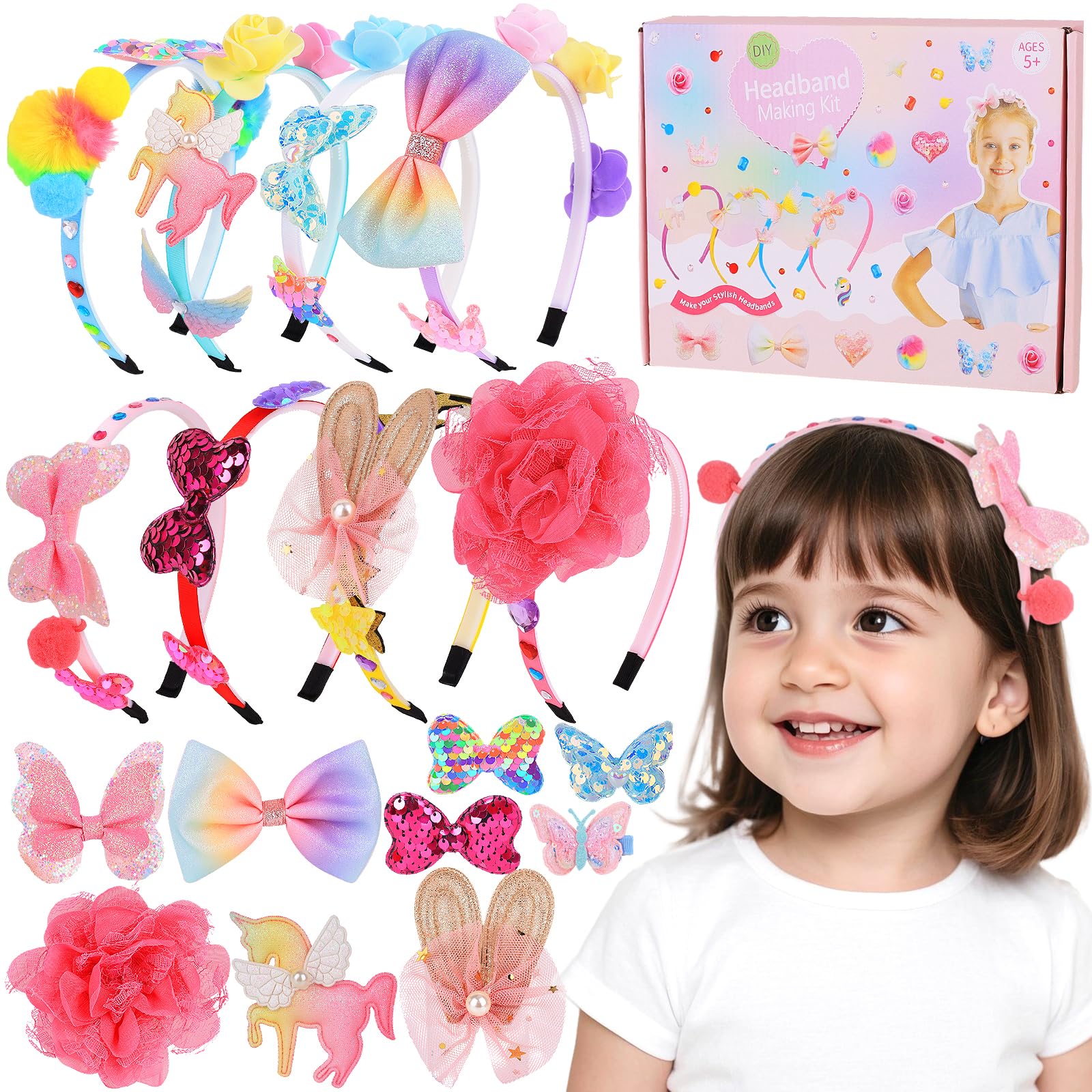DIY Haarreifen Mädchen Bastelset, Haarreifen Selber Machen M