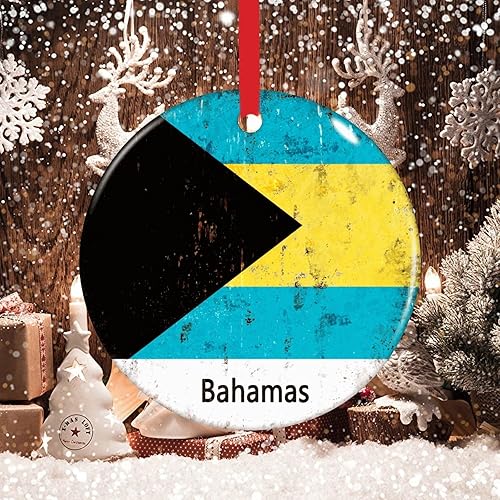 Vista 146 de Chipre - Adornos colgantes para árbol de Navidad, bandera nacional de Chipre, adornos de cerámica para decoraciones de Navidad, regalo de viajero