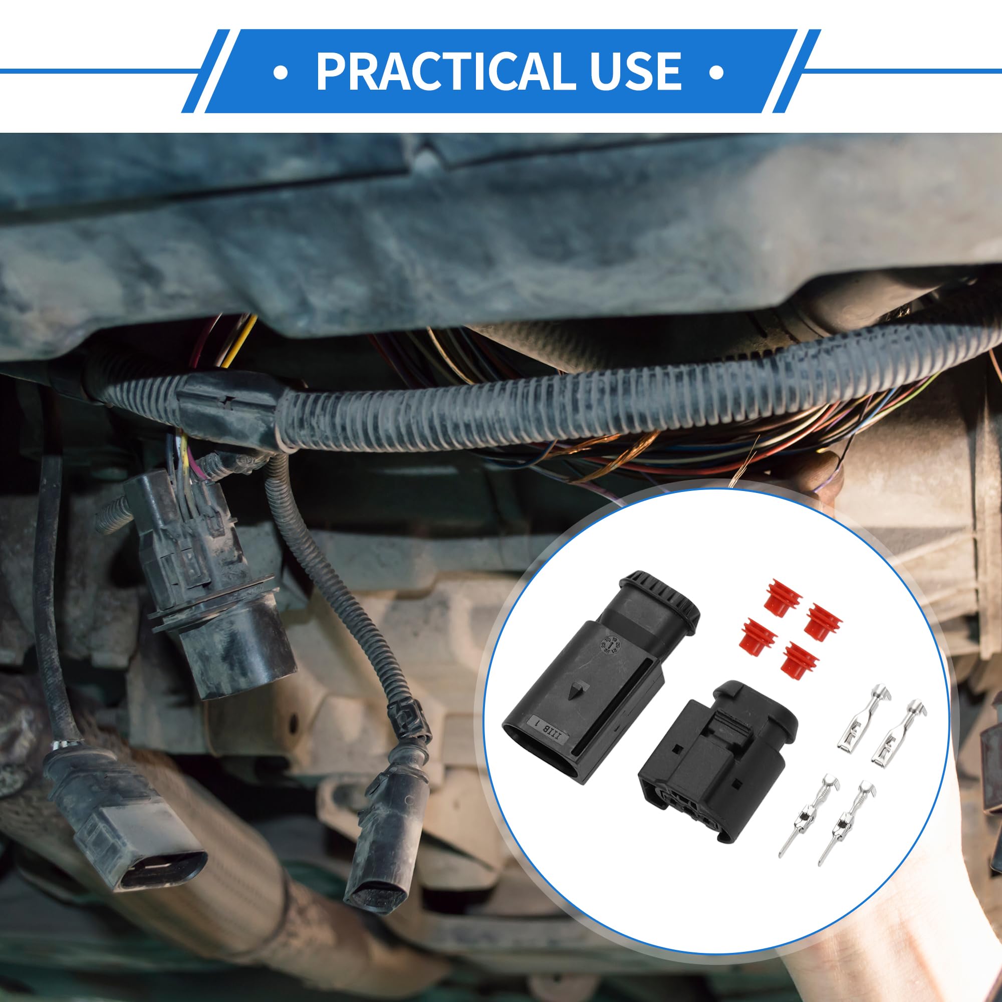 2 Pin Air Pump Connector Stecker-Set Für Mercedes-Benz 1 Set | Schwarz, Kunststoff, Verzinntes Kupfer, Wasserdicht, 3,5 Mm Serie, Männlich & Weiblich, Max 14V, 1.5-10A