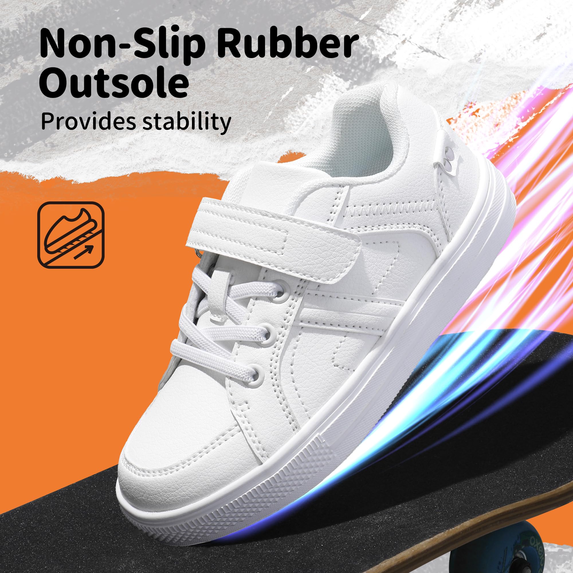 Dream Pairs 151014-K Zapatillas Sin Cordones para Niños Blanco 36 EU/4 US Big Kid