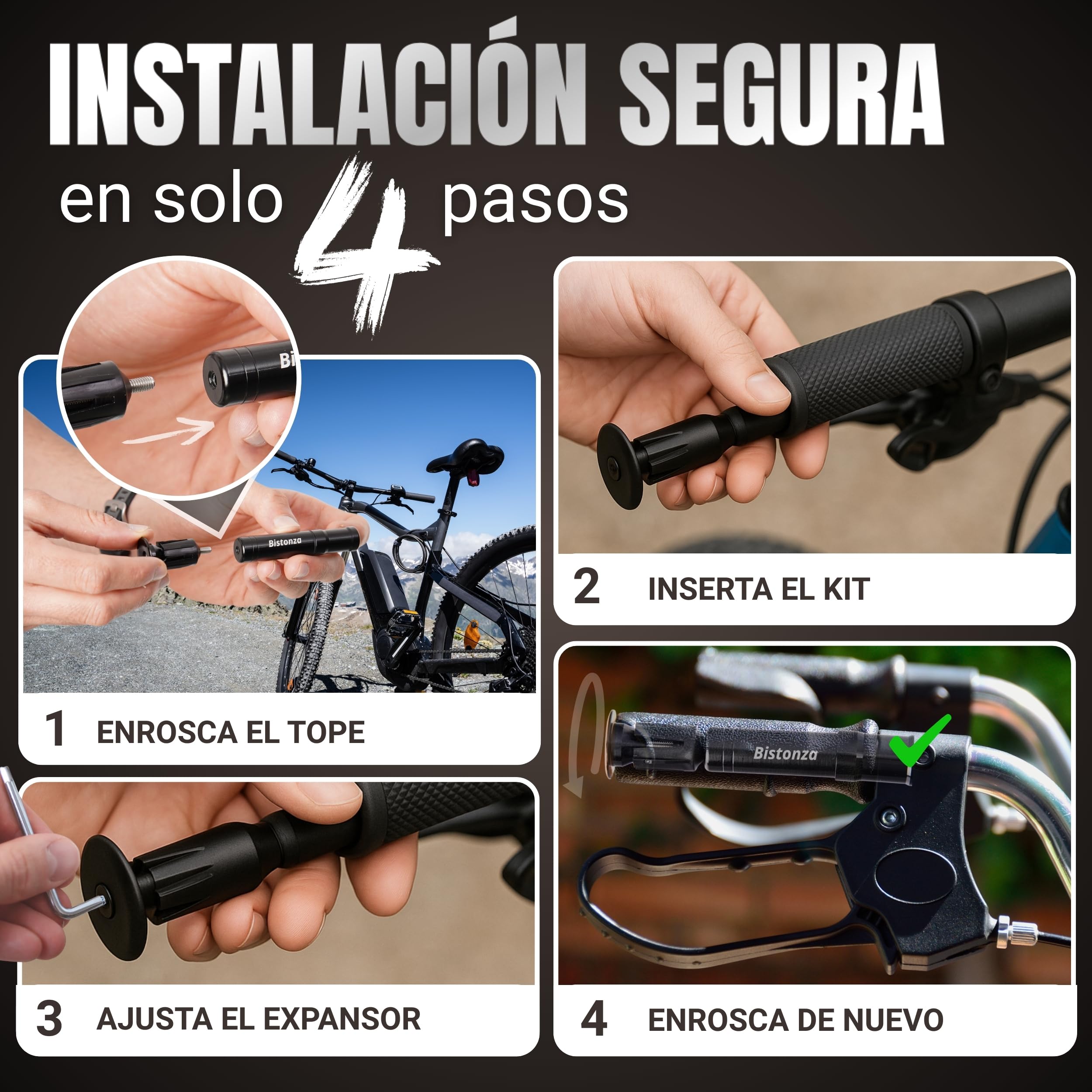 Kit Repara Pinchazos para Bicicletas, incluye Kit Reparador, 15 Mechas y Topes para colocarlo en tu Manillar, Compacto, muy Ligero y Duradero. Apto para todo tipo de Cubiertas sin Cámara, Tubeless.