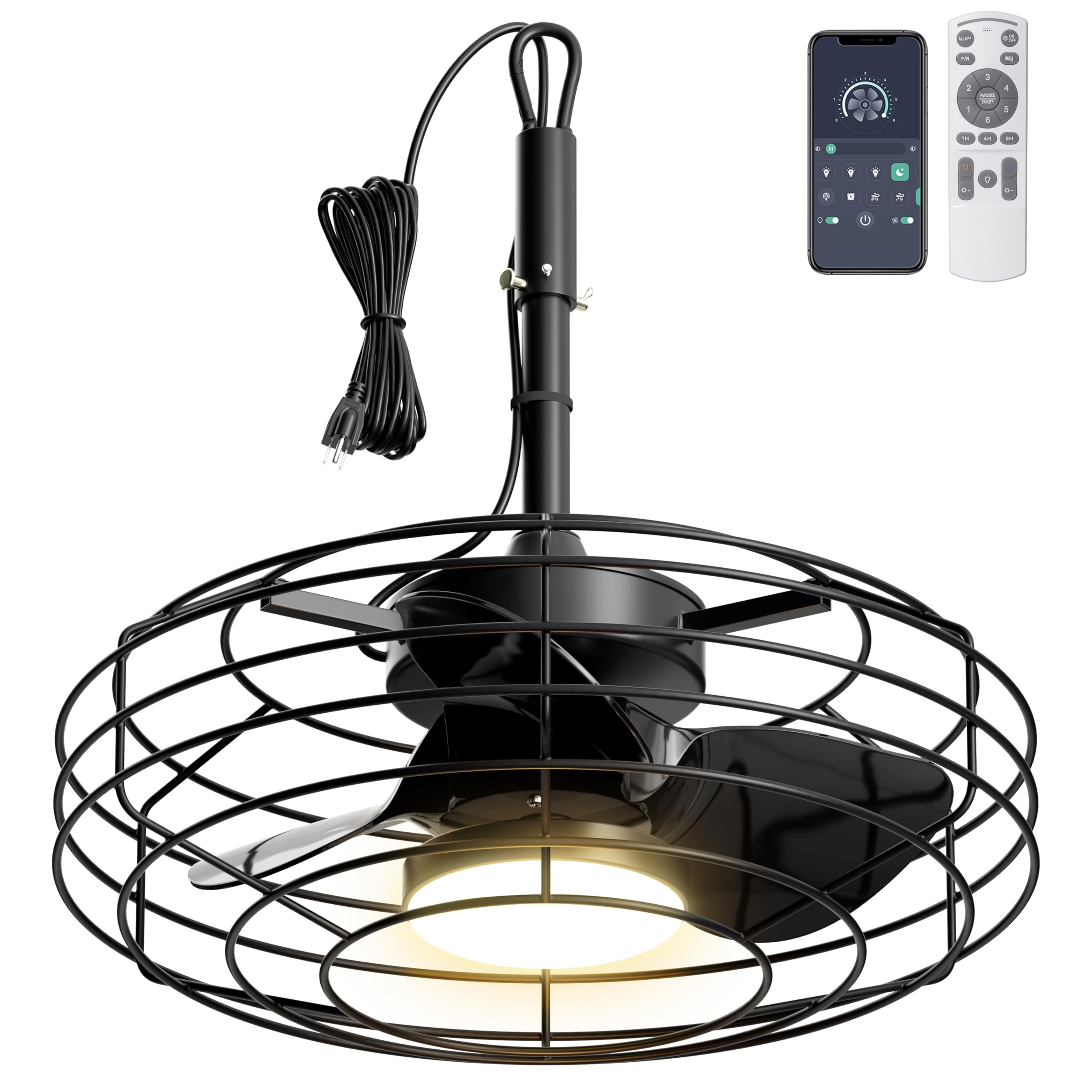 Coolbull 20 Inch Caged Ceiling Fan