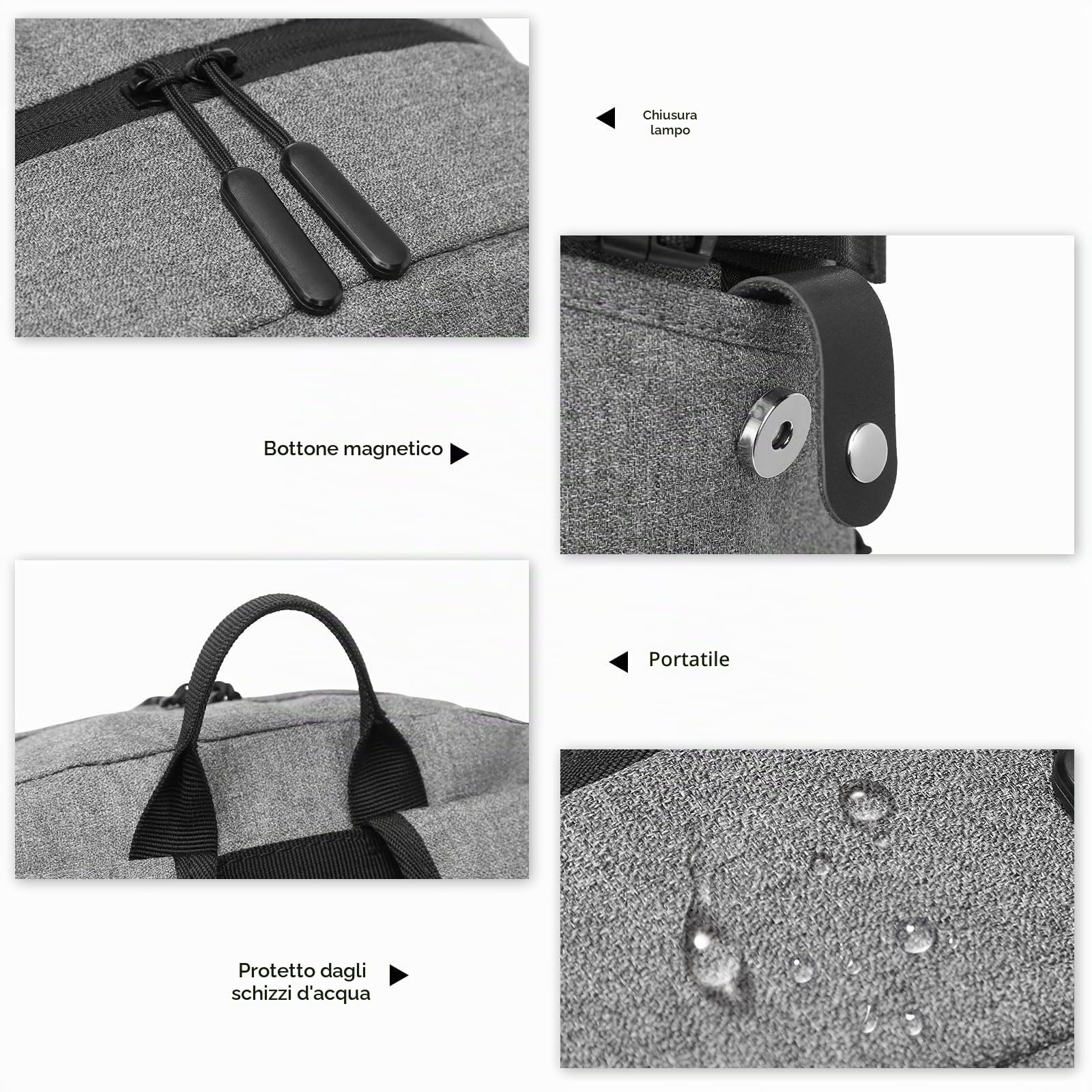 KONO Zaino Uomo per PC Portatile 15.6 Pollici Antifurto da viaggio, Zaino Porta PC con Caricatore USB Impermeabile, Computer Notebook Borse per Viaggio Ufficio Scuola