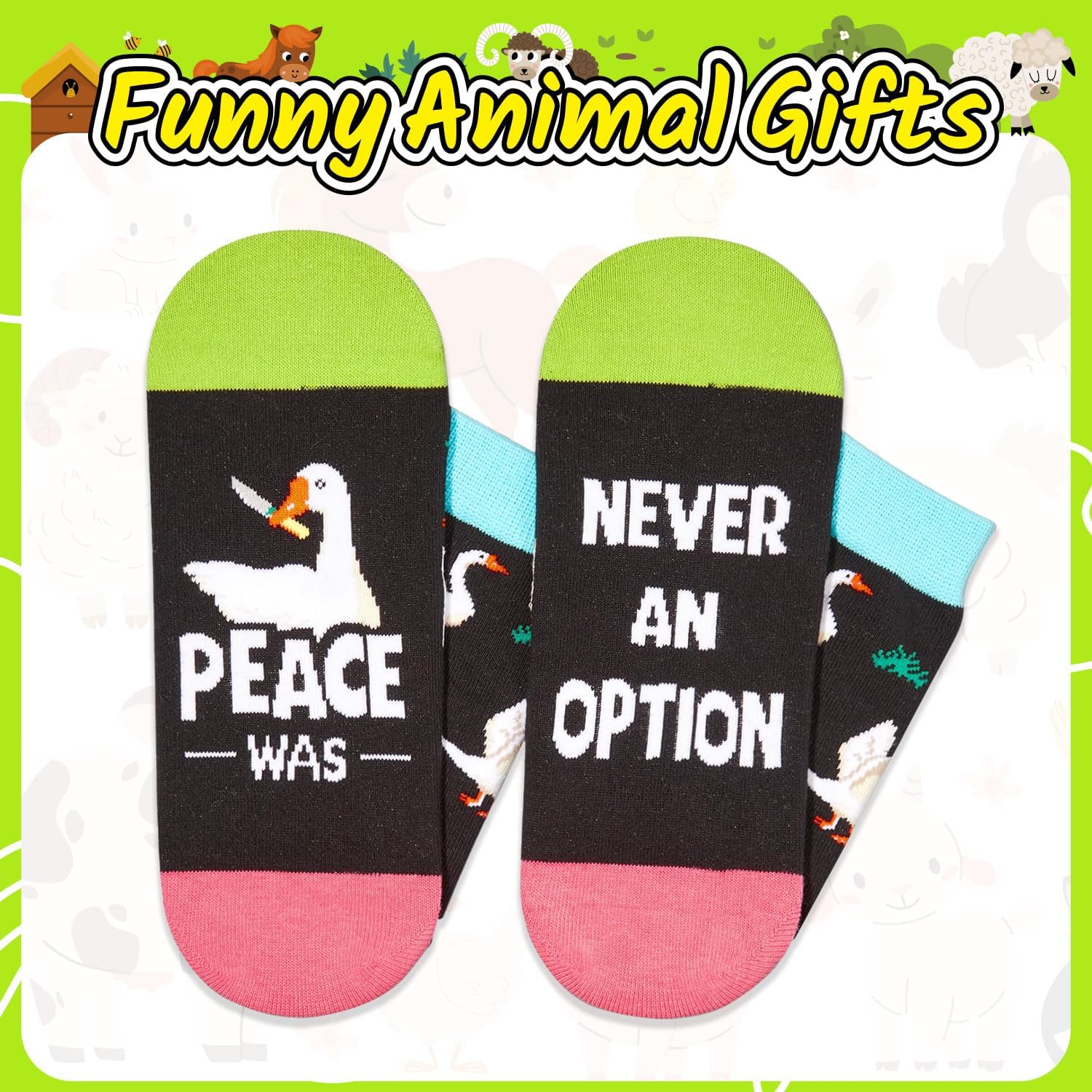 HAPPYPOP Novelty Goose Cat Gifts - Silly Goose Cat Lover Gifts for Women Men Funny Socks - Image 4