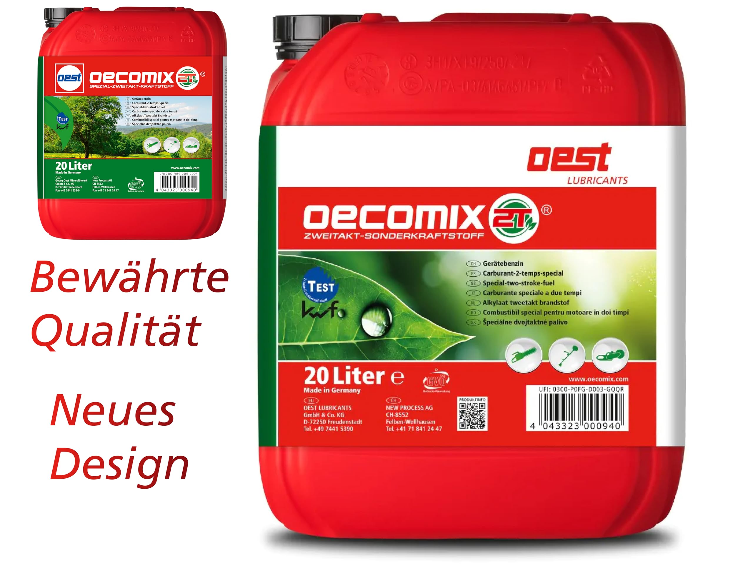 Motorsensen Motorsägen Heckenscheren Benzin Kraftstoff 2 Takt Oecomix Ökomix 20 Liter - 1:50