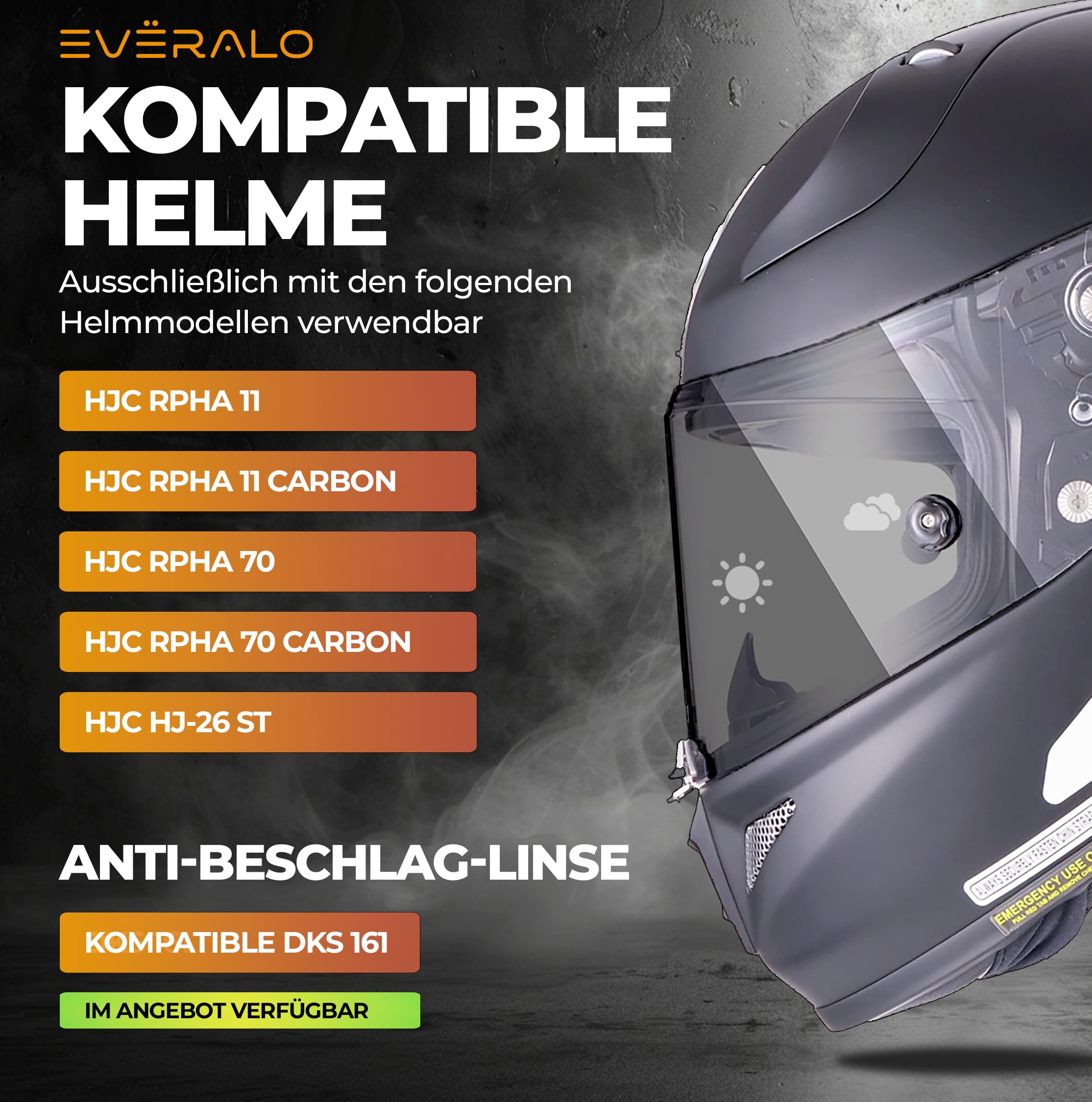 kompatibel mit Visier HJC RPHA 70 - RPHA 11 - HJ26 - HJ-26ST (Photocromisch)
