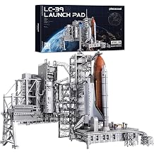 Piececool 3D Puzzles LC-39 Launch Pad Metal Model Kit for Adults Space Shuttle Metal Puzzles Collectible Interactive DIY Building Model, Engineering Gifts for Men Teens 16+, Desk Decor
