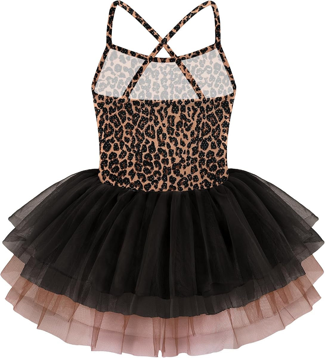 Zaclotre Ballet Leotards for Toddler Girls Cross Back Tiered Dance Dress