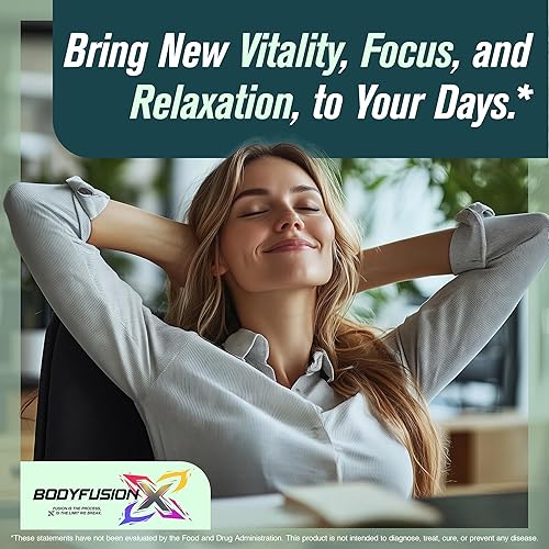 Miniatura 2 de BodyfusionX Sleep Calm-Relax - Ayuda natural para dormir y apoyo para dormir para recuperación después del entrenamiento con GABA, L-teanina, 5-HTP