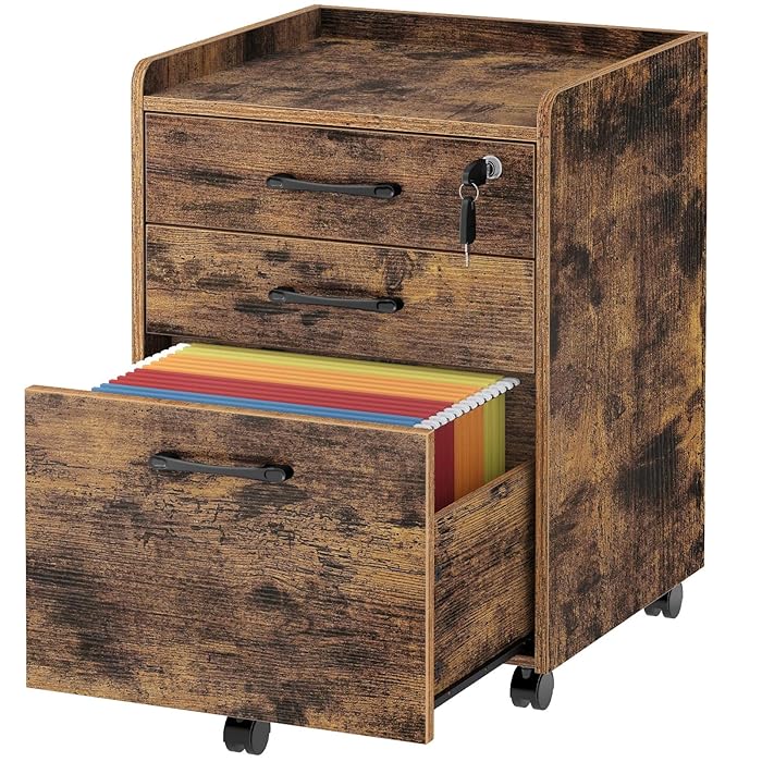 Buy Rolanstar File with 3 Drawer & 1 Lock, Rolling Mobile