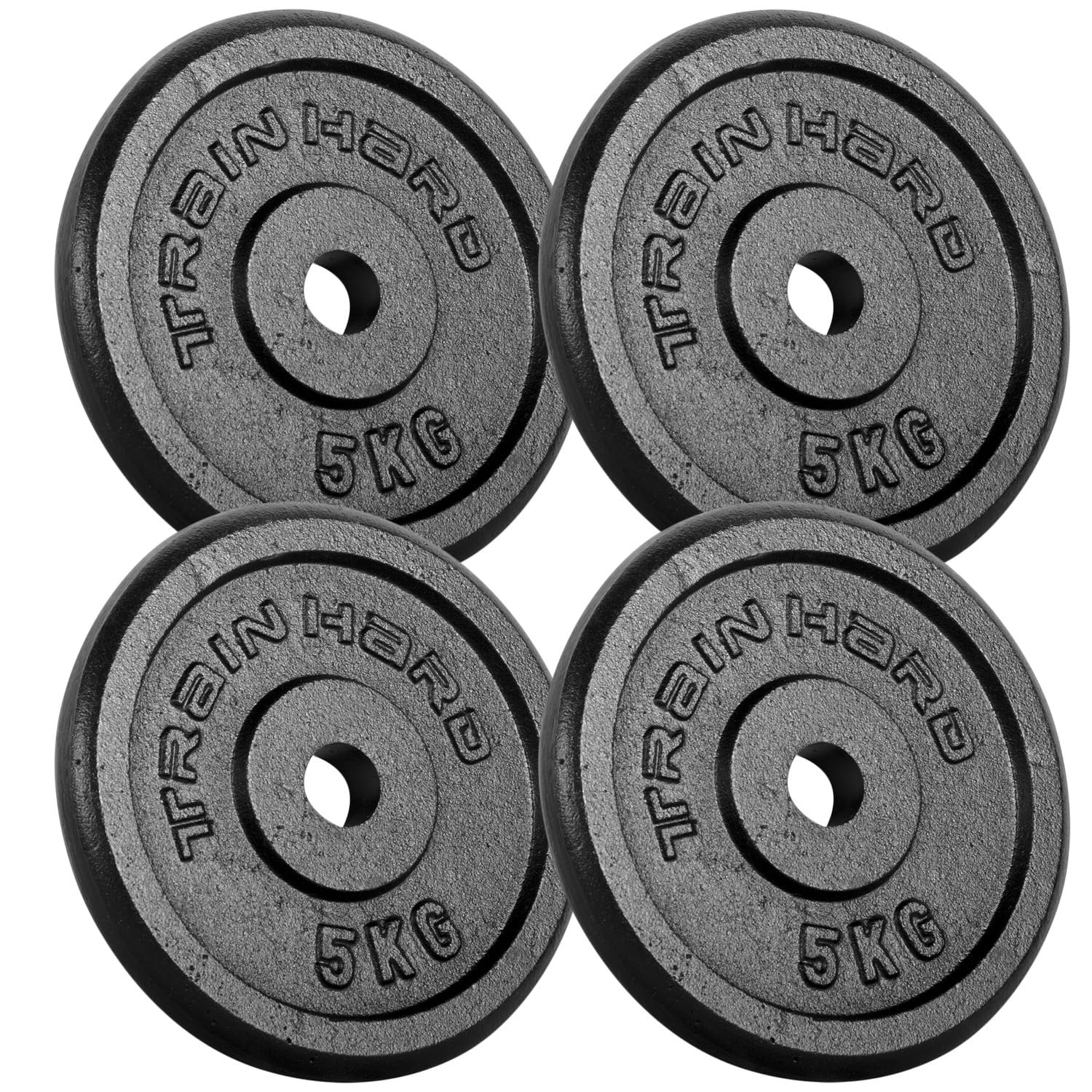 Train Hard® Hantelscheiben Set, 5/10/15/20/30/40/50/60kg,30/31mm Bohrung, Gusseisen, Gewichtsscheiben, Hantelgewichte